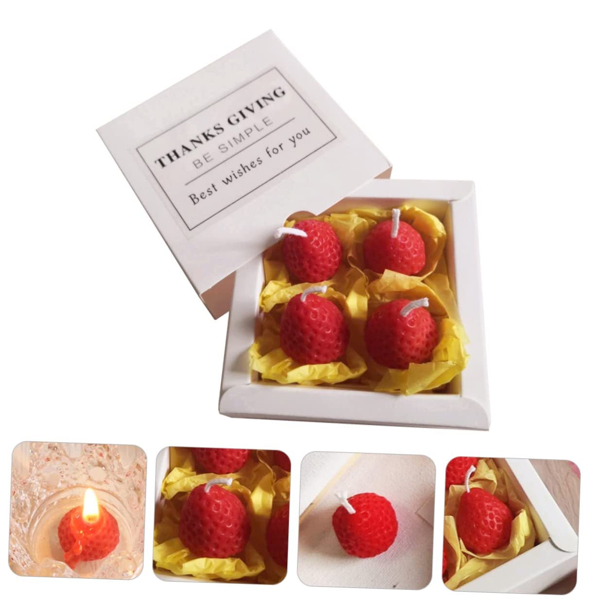 TOVINANNA Valentines Day Candles Box of Romantic Scented Strawberry Candles for Home