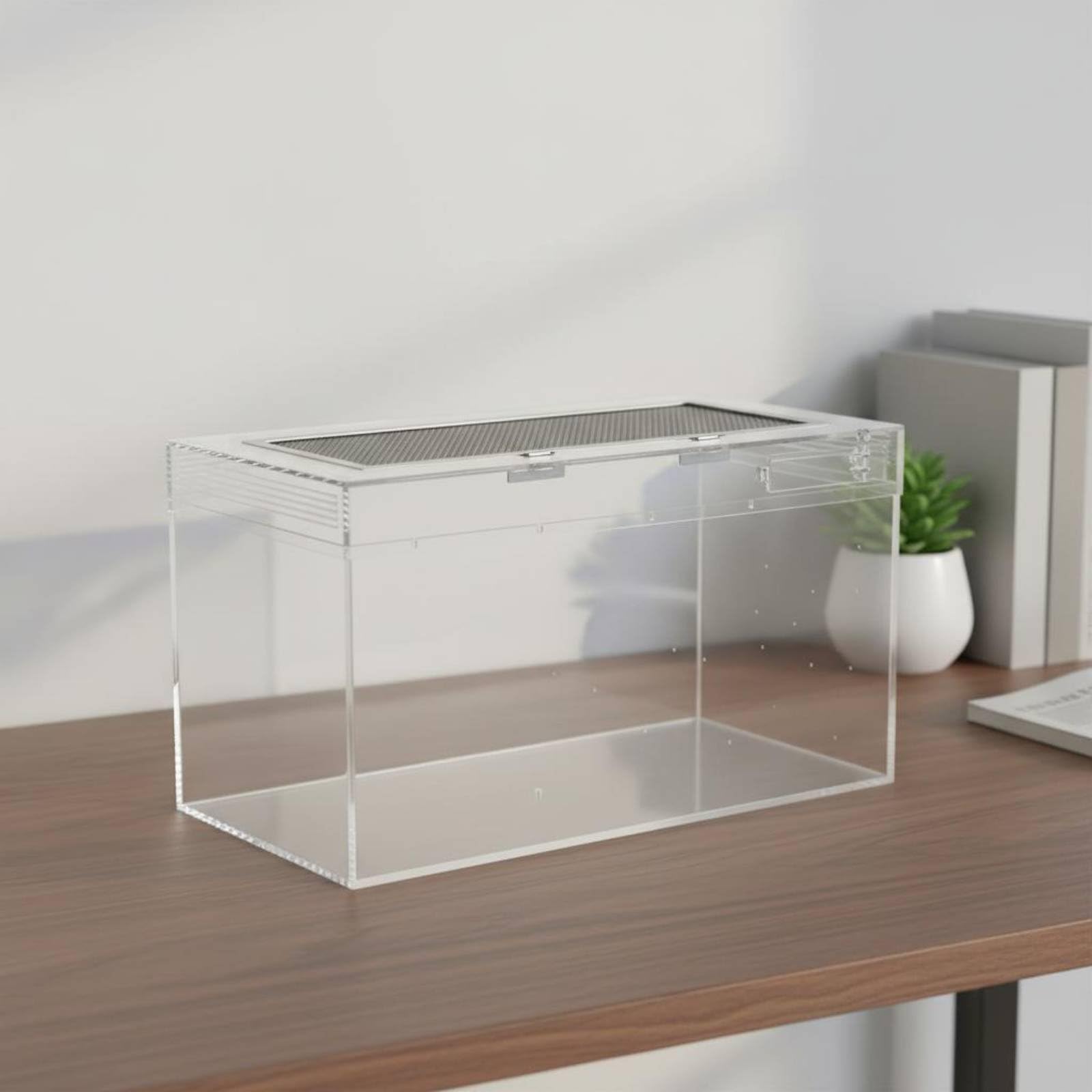 Reptile Terrarium Terrario para Reptiles Acuario Vivario Habitáculo con Visibilidad Panorámica de 360 Grados Tapa de, Acuario De Cría Integrado Sin Mascotas