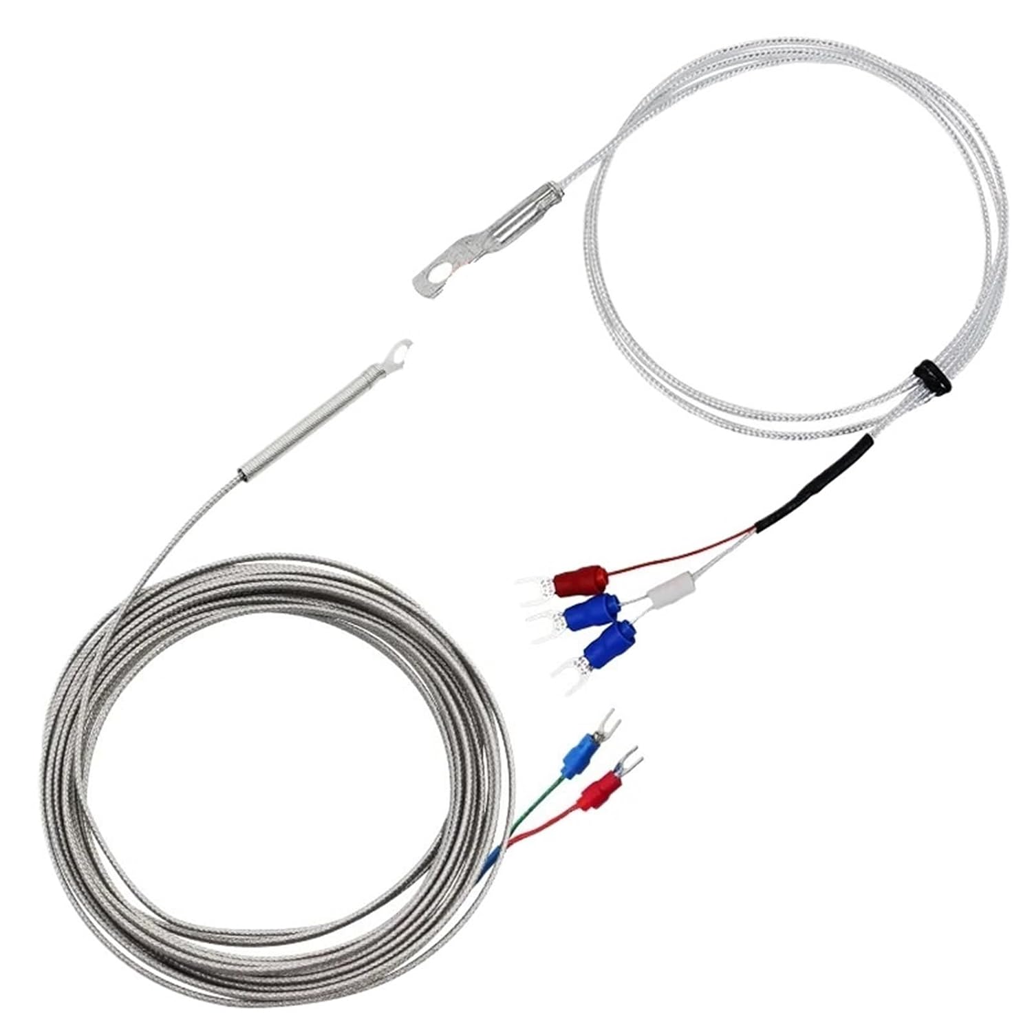Thermocouple Type K J PT100 Temperature Sensor 0.5/1/2M Braided Cable for Controller 1Pcs(K Type 0.5m)