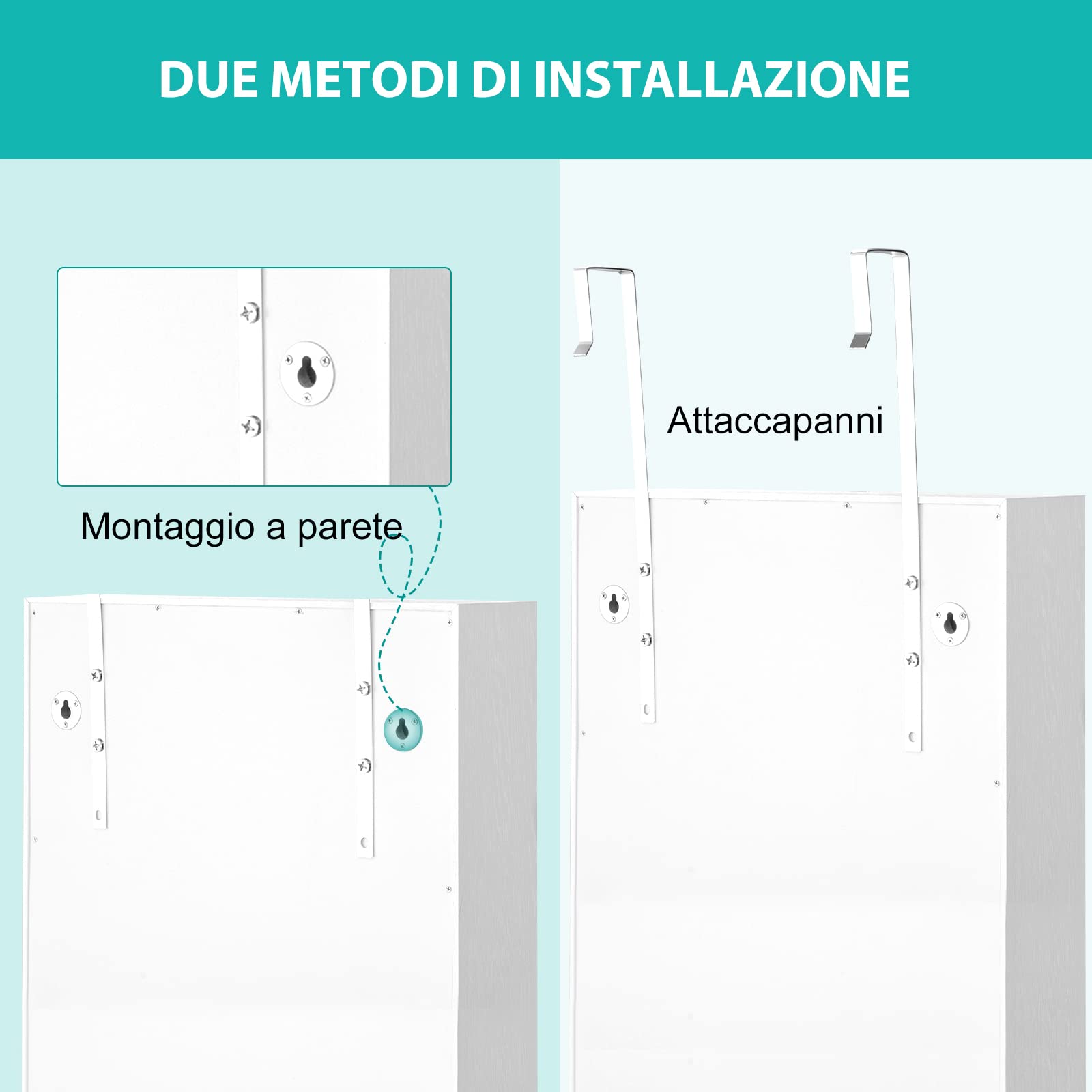 COSTWAY Armadietto per Gioielli con Specchio a Figura Intera LED, Armadio Multiuso con 4 Cassetti 4 Mensole, Organizer Portagioie per Camera da Letto e Cabina Armadio (Bianco)