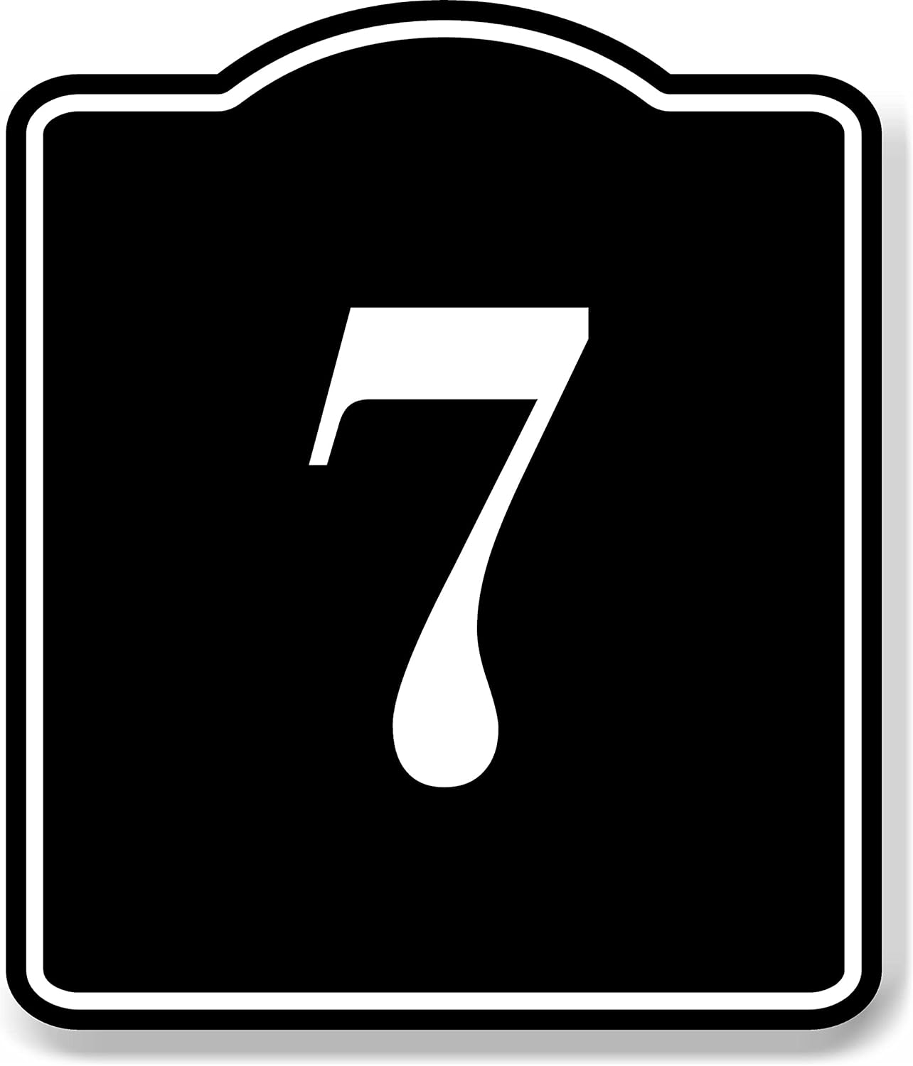 7 Bay Garage Door Plate Field Lane Gate Number BLACK Aluminum Composite Sign, 2024