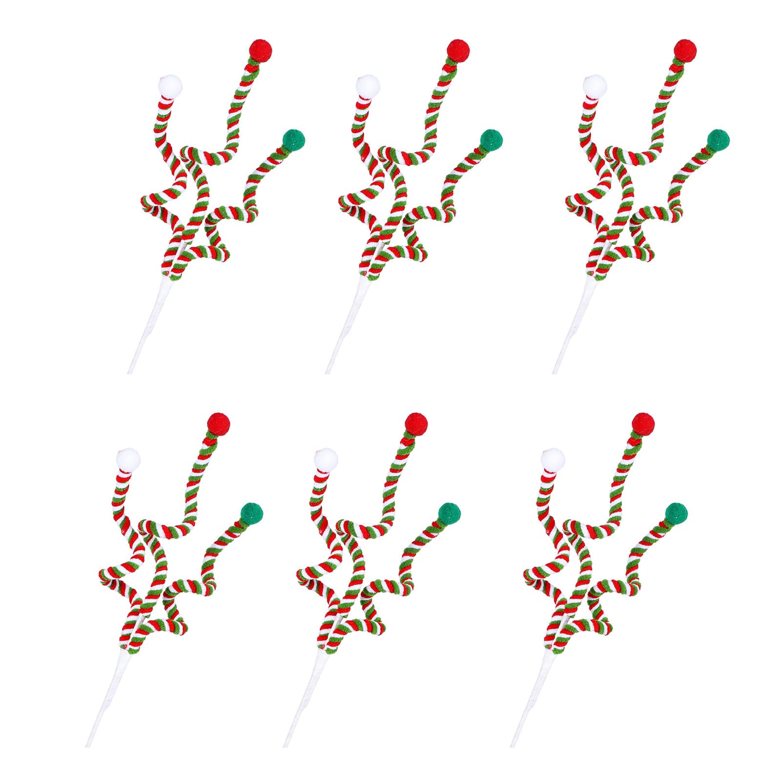 Of 6 Practical Holiday Decorating Branch Colorful Christmas Bells Branch Ornament for Seasonal Home Adornment Christmas Embellishments