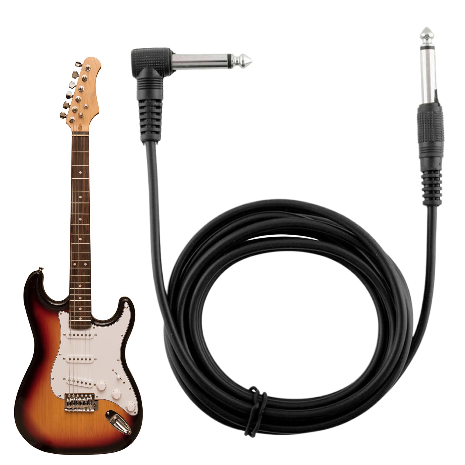 Guitar Cord,10 Ft Noise Reduction Head Jack Wire - 6.35mm Head Amp Cord for Electric Guitar - for Bass Speaker Drum Amplifier Stage Studio Aux Parts DJ