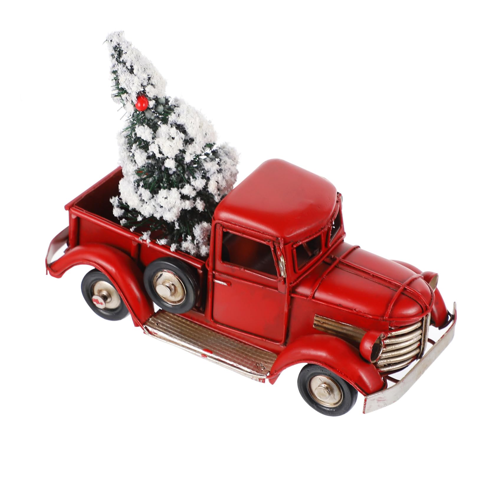 DECHOUS Decorazione Natalizia per Camion d Epoca Riproduzione di Pick-up Vintage con Albero di Natale Ornamento da Tavolo per Feste di Natale e Ringraziamento