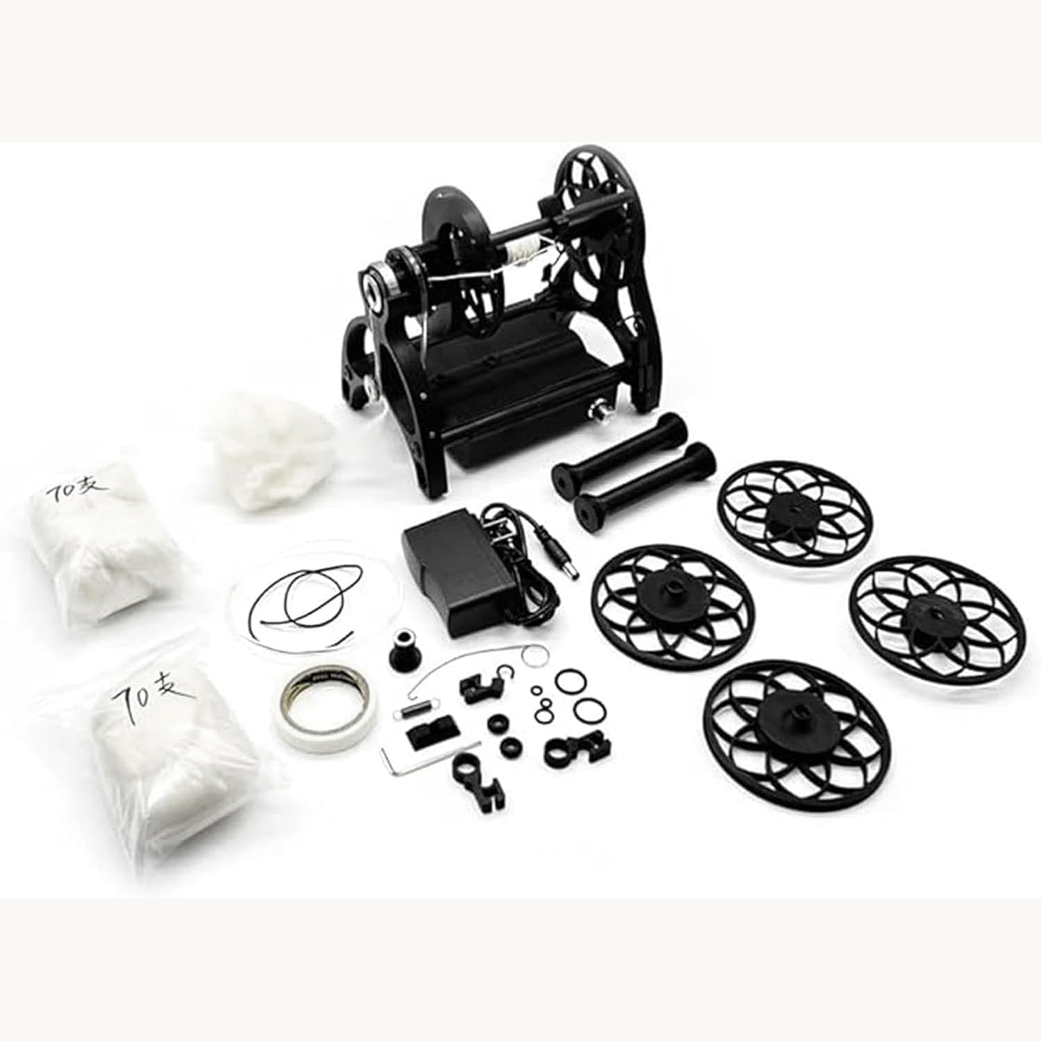 Electric Spinning Wheel, Automatic Yarn Winding Machine, Knitting Wool Yarn Winder, Speed Control, Forward and Reverse, for Yarn Weaving, Mixed Roving Process (Black)