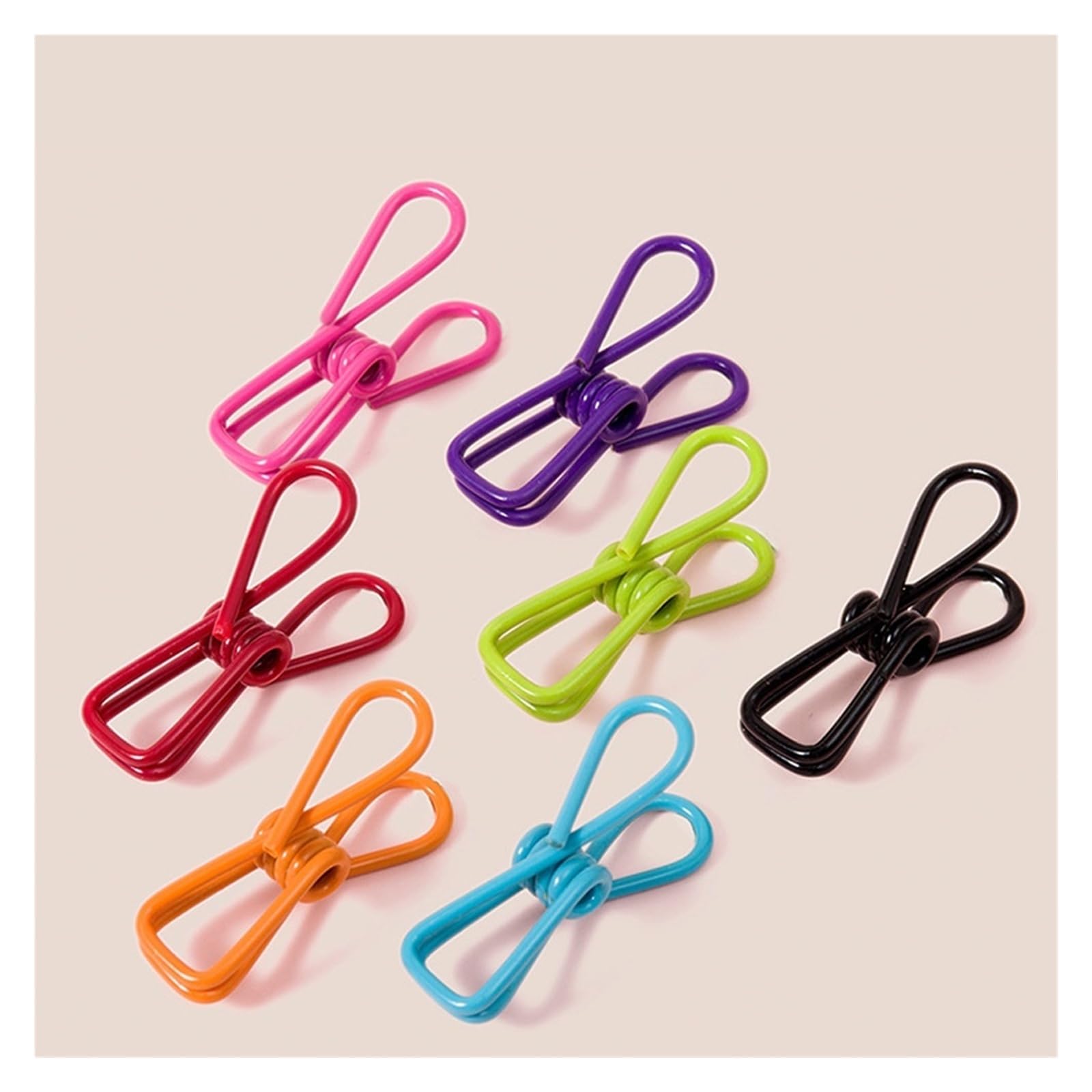 Metall-Wäscheklammern, 100 Stück, farbige Edelstahl-Clips, Wäscheklammern, Socken, zum Aufhängen, Haushalts-Wäscheklammern für Wäscheleine, Befestigung, Handtuch, Socken, Unterwäsche