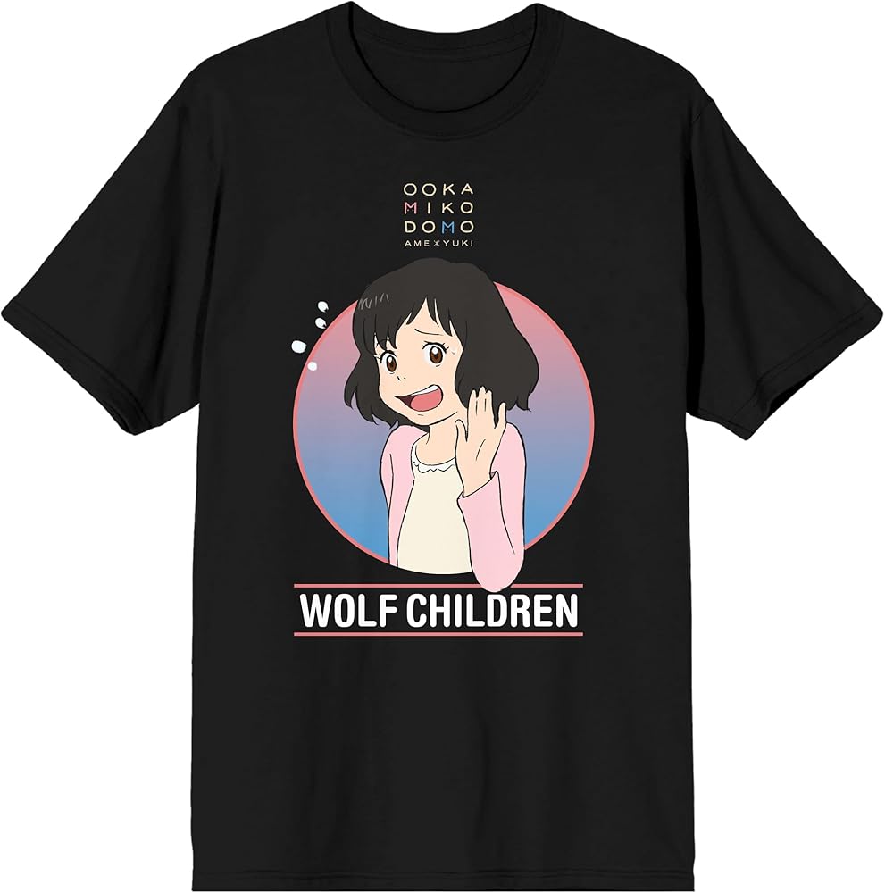 Amazon.com: Wolf Children Hana Crew Neck Short Sleeve Black Adult