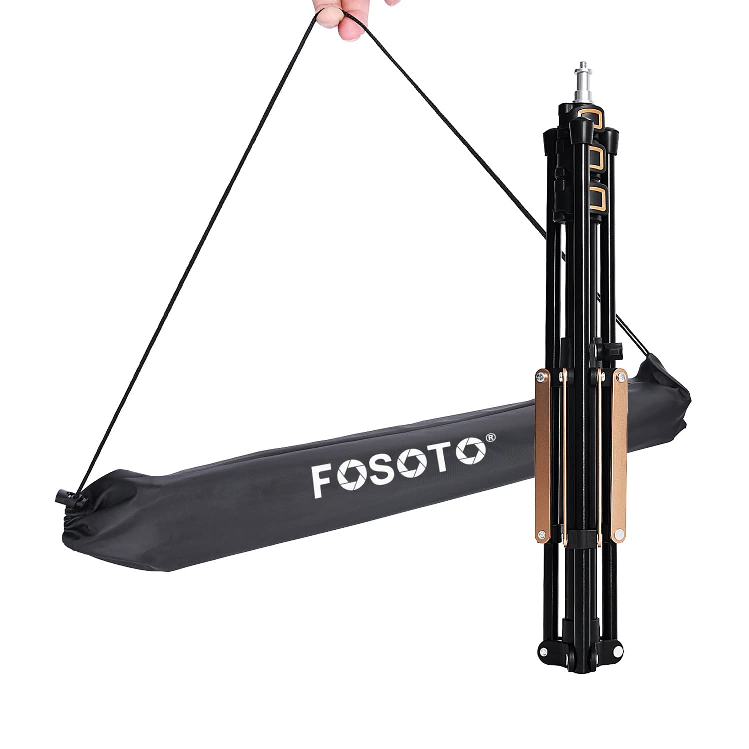 FOSOTO Lampenstativ 192cm faltbar Lichtständer Lichtstativ aus Aluminium Kompaktes Leichtes Lichtstativ Traglast 4kg für Fotostudio Beleuchtung Blitzlicht Fotografie mit Tasche