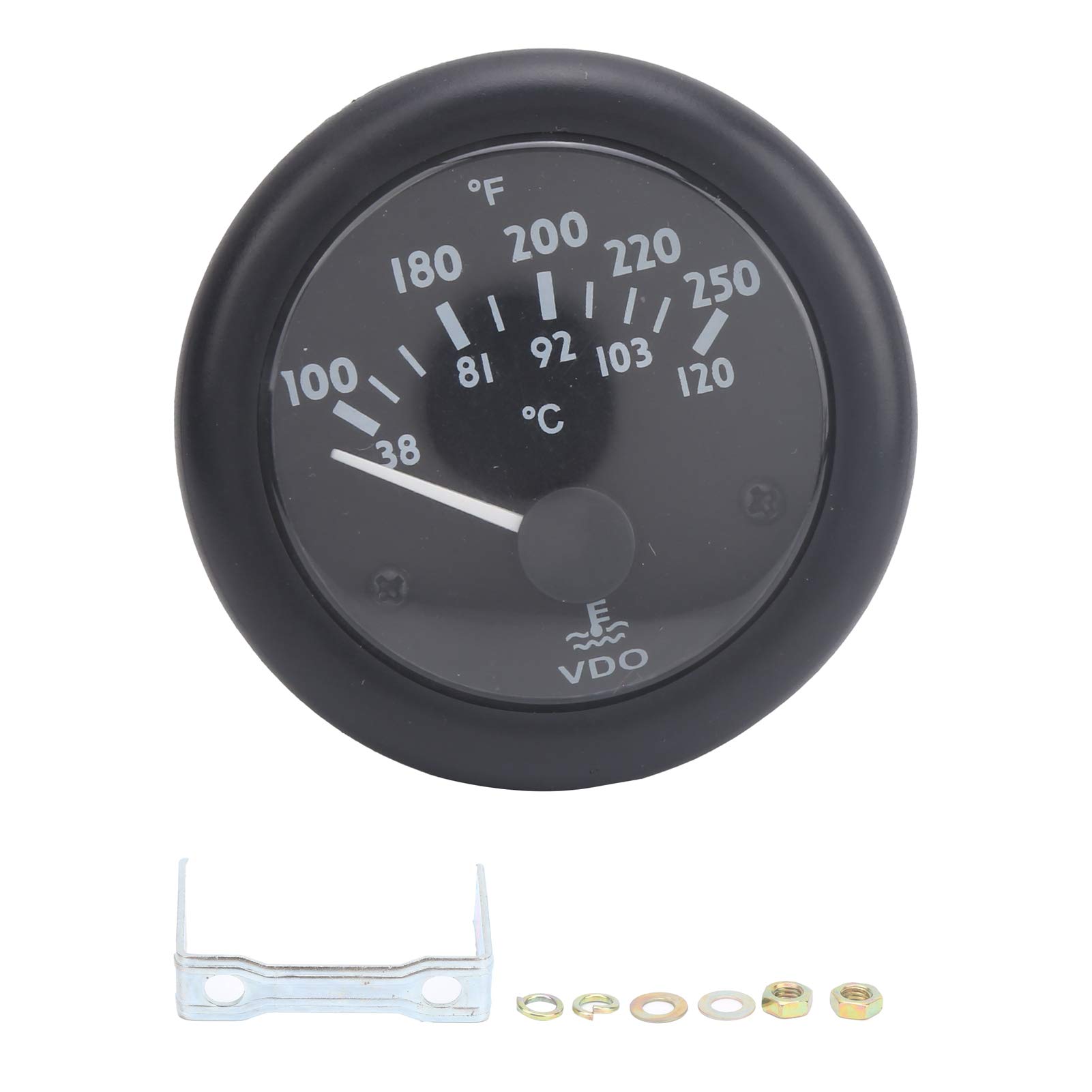 Thermomètre à Eau 52 Mm Compteur de Température de L'eau VDO WT Thermomètre à Pointeur électromagnétique 38 120 100 250 Plage de Mesure Jauge électromécanique (DC12V)