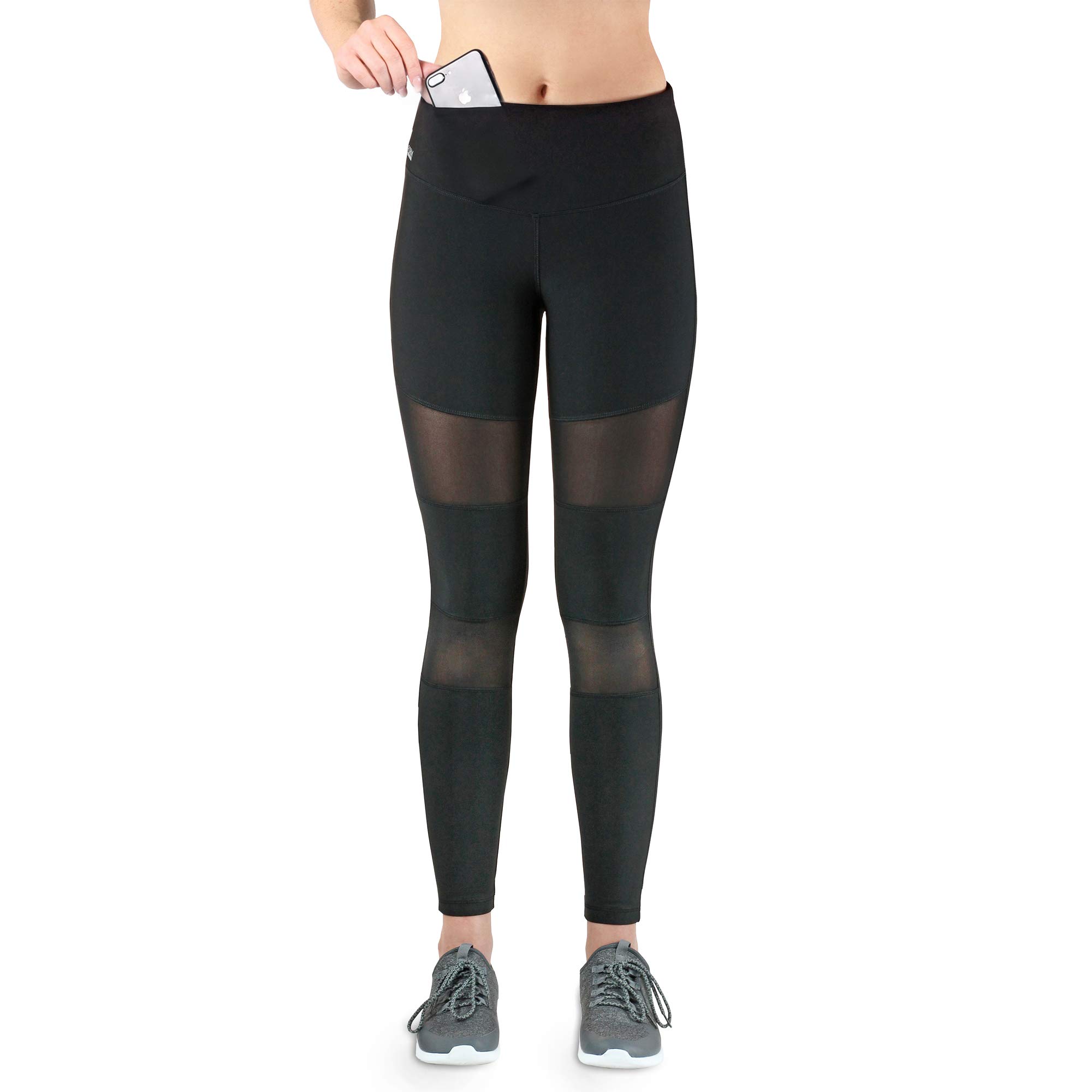 Formbelt® - Pantalón Largo de Running con Bolsillo integrada para Teléfonos Móviles, Leggings Deportivo para Mujeres Riñonera Llaves Gimnasio Mujer Jogging Correr Escalada o Yoga