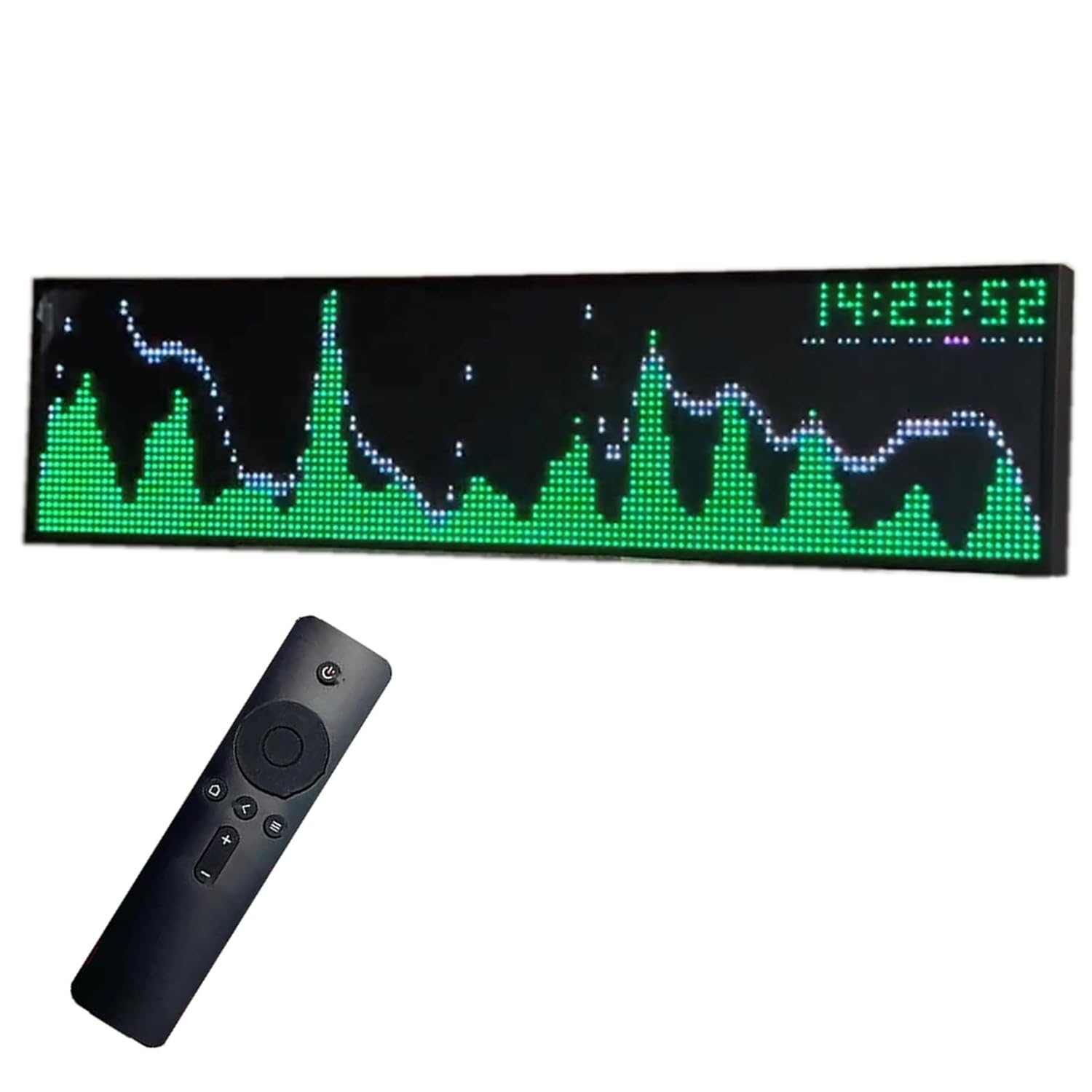 Music Rhythm Spectrum Analyzer, RGB-Audio-Level-Indikator, 5-Modi-Uhr-Display, 3,5-mm-Audioeingang, Schallaktivierter/Liniensteuerung, 36 Styles & 16 Farben, Für Music Studio