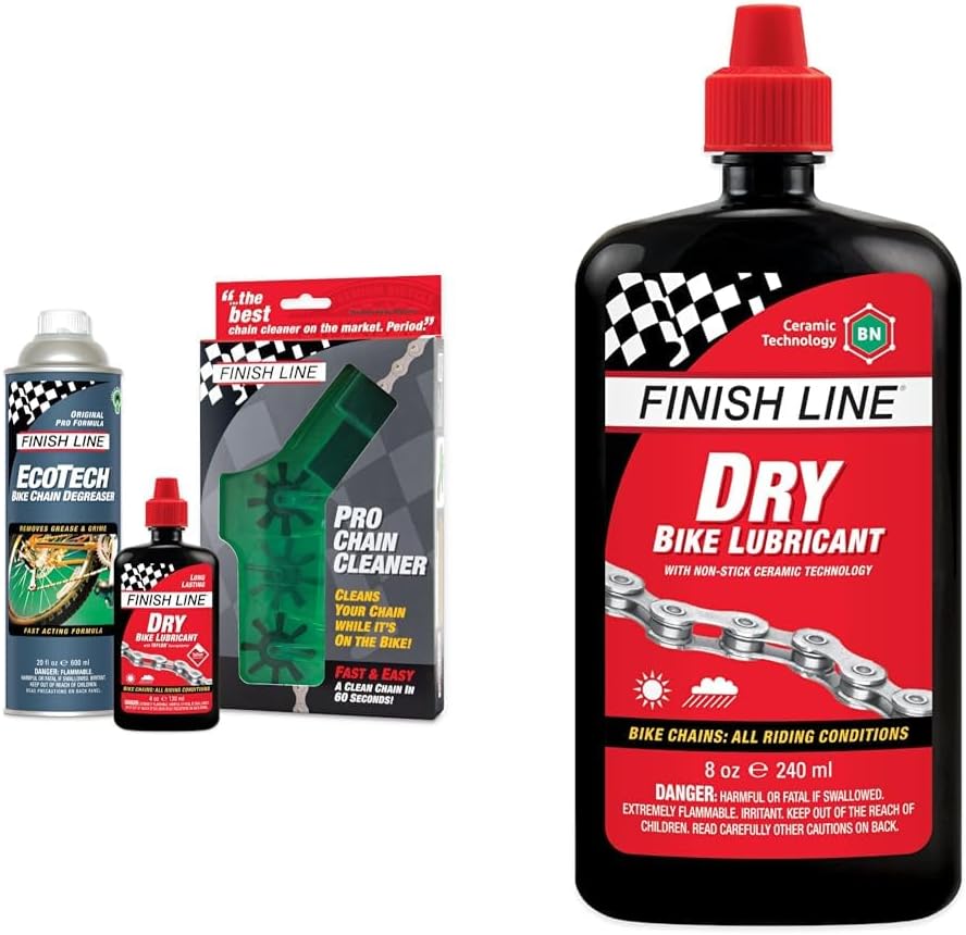 Finish Line Chain Cleaner Lube Degreaser and Dry Bike Lube Combo Pack