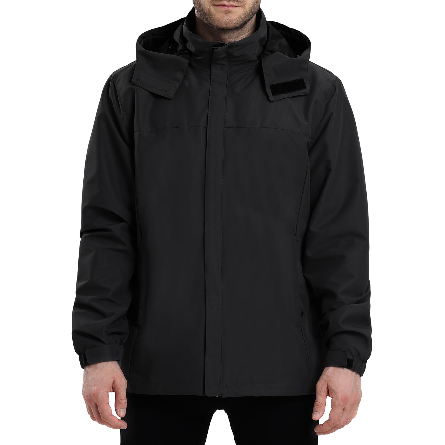 Veste de pluie homme Imperméable et respirante veste légère coupe vent homme avec capuche pour la randonnée cyclisme