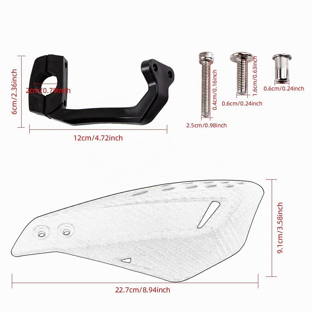 Protège-mains universels pour guidon de moto tout-terrain, VTT, motocross, enduro - 22 mm (noir)
