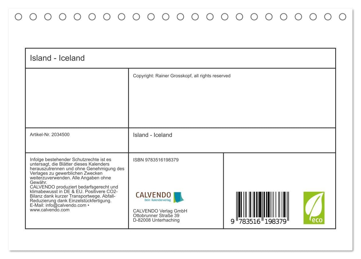 Island - Iceland (Tischkalender 2026 DIN A5 quer), CALVENDO Monatskalender: Bilder von den faszinierenden Landschaften einer großartigen, ... so konzentriert findet. (CALVENDO Natur)