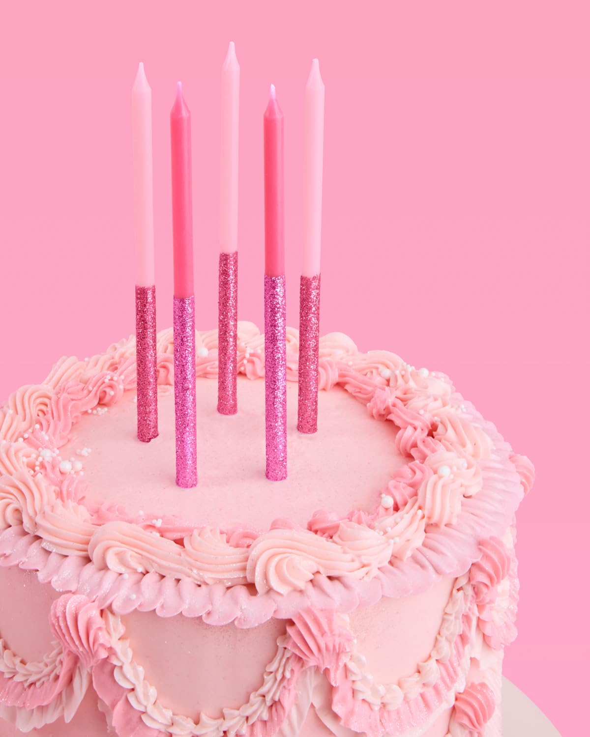 Amazon.com: xo, Fetti 10 Pink Glitter Party Cake Candles