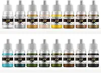 VM Pigmentos ecológicos à base de água WWII Armadura e Infantaria Conjunto de Cores de Sombras Militares Tintas para Todos os Dioramas/Figuras Modelo Pincel Cores Acrílicas – 16 Frascos x 5 ml