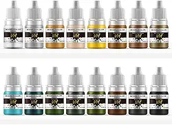 VM Pigmentos ecológicos à base de água WWII Armadura e Infantaria Conjunto de Cores de Sombras Militares Tintas para Todos os Dioramas/Figuras Modelo Pincel Cores Acrílicas – 16 Frascos x 5 ml