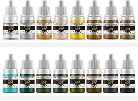 VM Pigmentos ecológicos à base de água WWII Armadura e Infantaria Conjunto de Cores de Sombras Militares Tintas para Todos os Dioramas/Figuras Modelo Pincel Cores Acrílicas – 16 Frascos x 5 ml