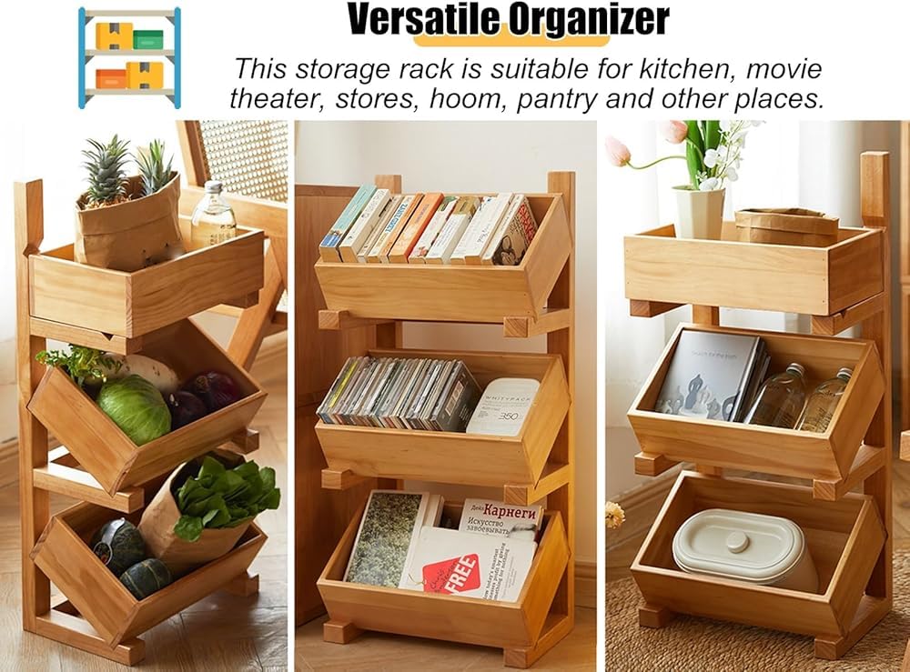 Rangement Legumes Présentoir de Snacks pour Produits/Fruit/Légume, Panier à Collations à 3 Niveaux pour Garde-manger/Cuisine, Organisateur de Collations de Stockage à Domicile pour Salle de Cinéma