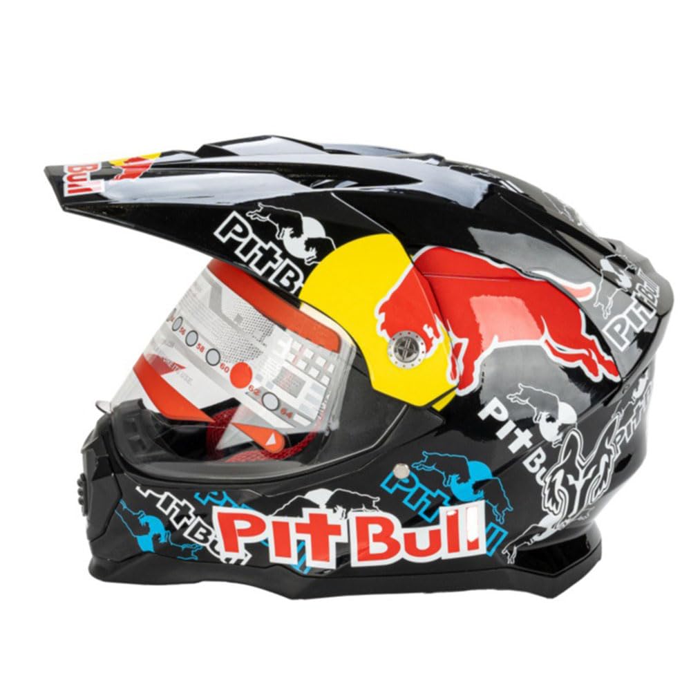 Casco Moto Per Uomo Donna Motocross MX Caschi Cross Per Adulti Casco Moto ATV Casco Integrale Enduro Certificato DOT/ECE Con Visiera Parasole Antiappannamento Casco Da Discesa,Black/B-L