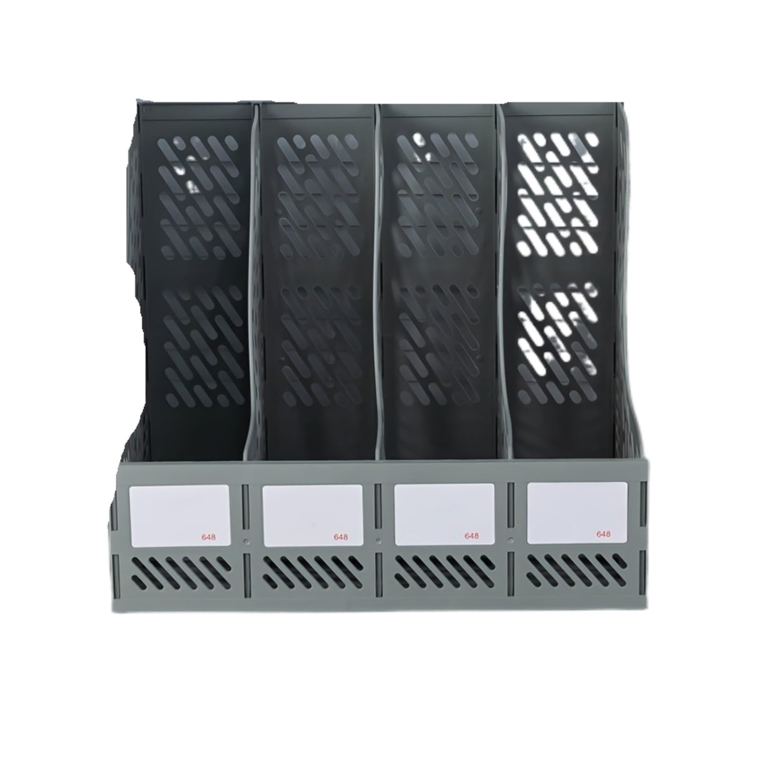 Organizzatore di file da tavolo in plastica a 4 livelli, for l'organizzazione della scrivania dell'ufficio, scatola portaoggetti impilabile e traspirante con scomparti multipli(Gray)