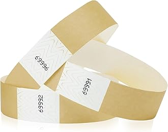 200 WristCo Tyvek Deep Metallic Gold Wristbands for Events – Tamper-Proof Design Prevents Reuse – Premium-Grade Bracelets for Hospital & Medical ID, Party, Concert Entry, VIP Identification