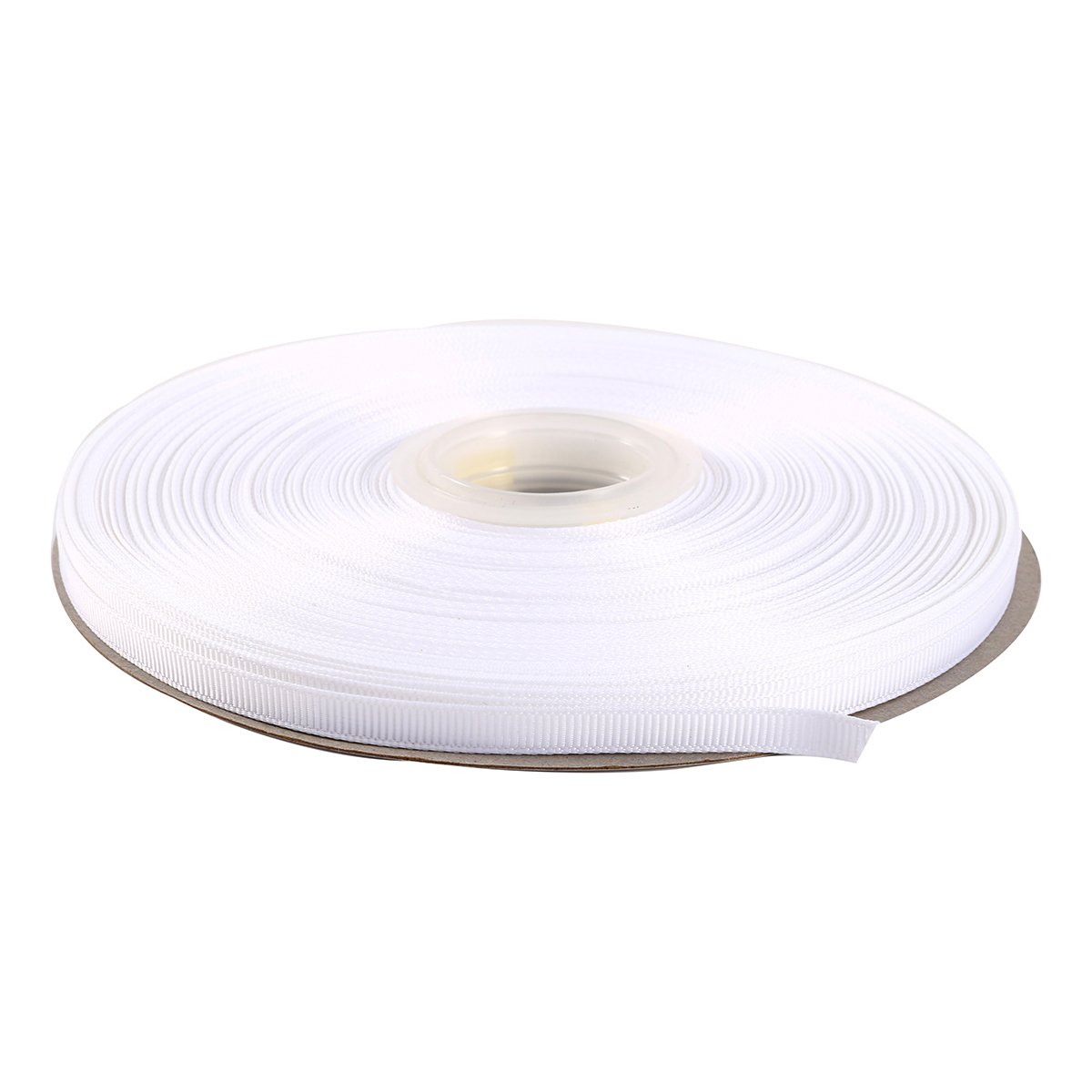 Itisparkle White 6Mm Width (1/4") Grosgrain Ribbon 45 Meters (Full Reel) Crafts Gift Wrap Floristry - Ribbon