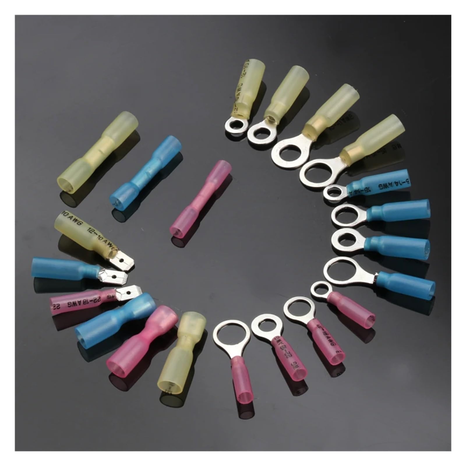 Kit d'assortiment de 240 cosses à thermorétractables, isolées et à