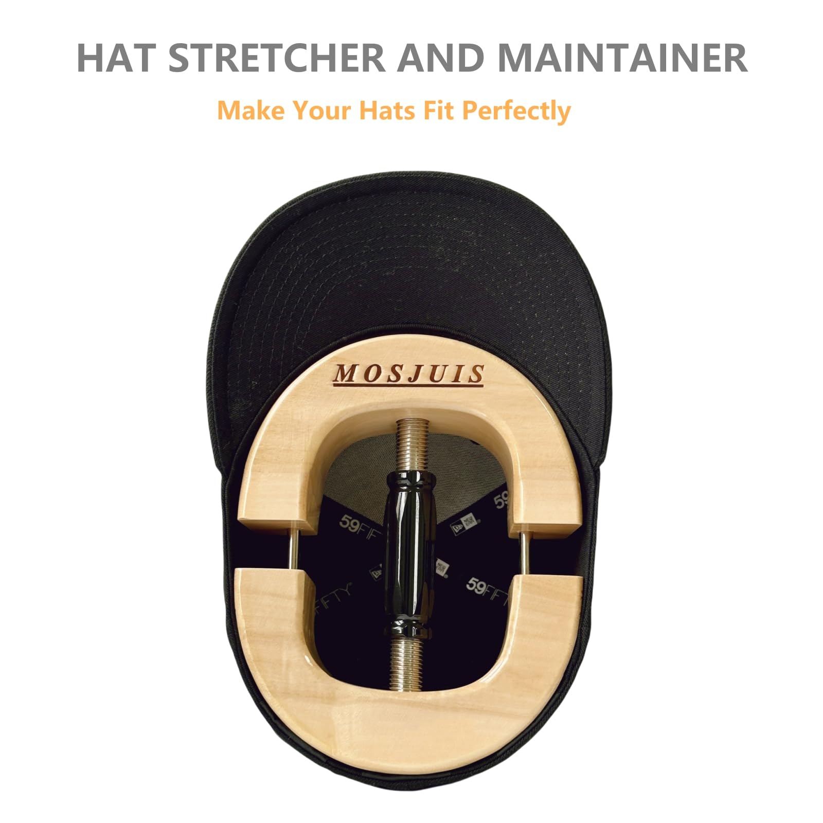 MOSJUIS Hat Stretcher for Fitted Hats Thickened Hat Stretchers for Baseball Caps Upgraded Heavy Duty Cap Shaper for Cowboy Fedora Straw Hats Natural