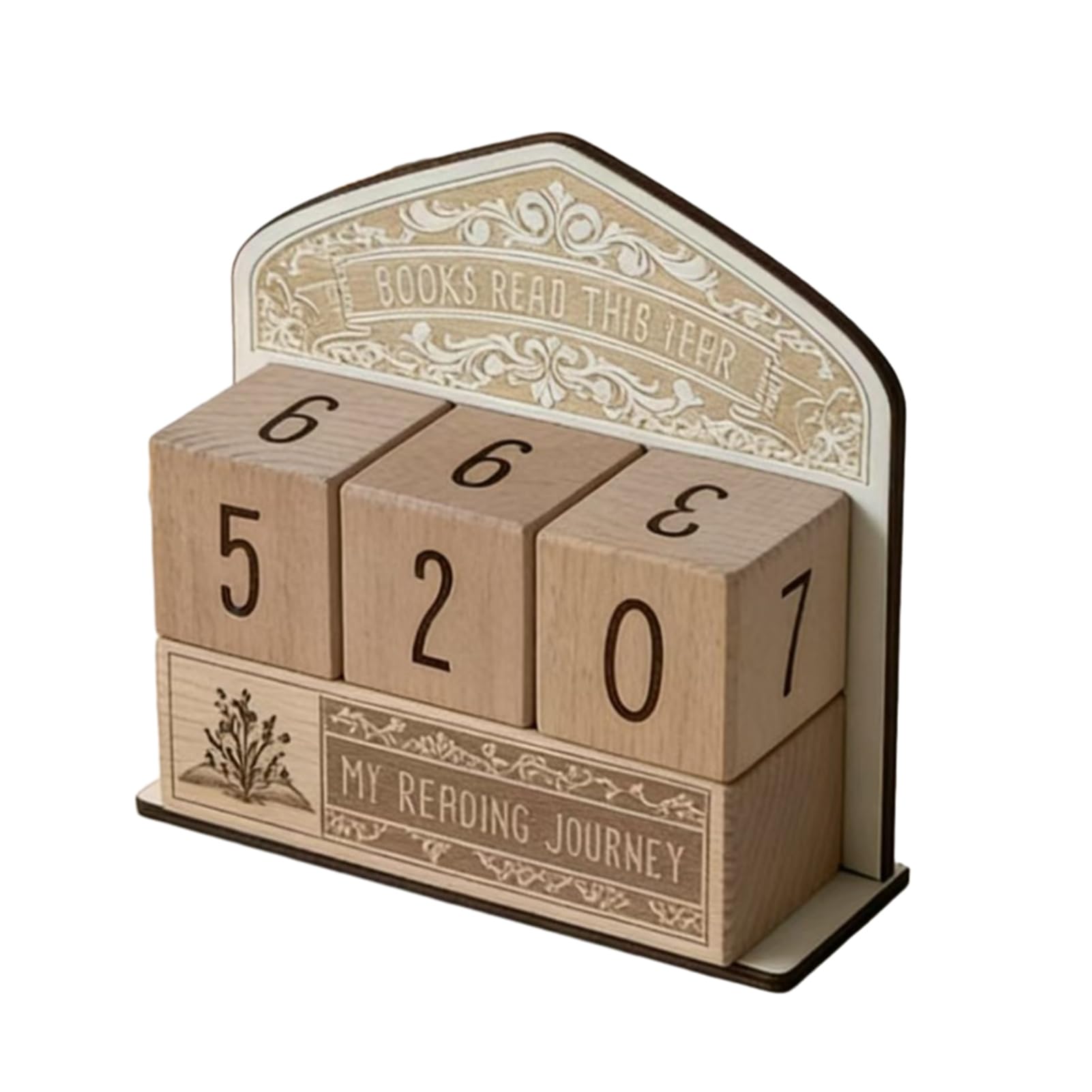 Book Read This Year Counter Wooden Reading Block Up to 999 Rustic Reading Goal Display Sign for Teacher Women Book Lovers