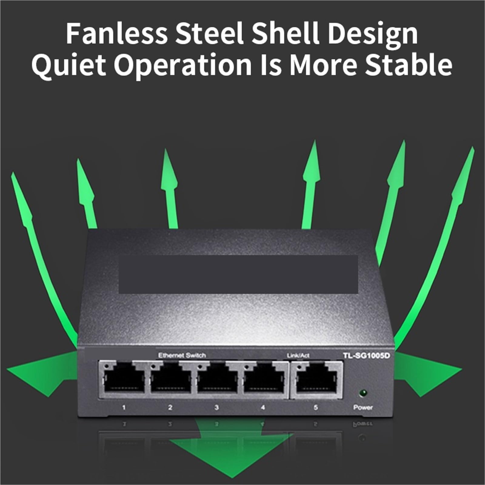 Switch Ethernet Gigabit a 5 porte 1000BASE-T Plug and Play Hub di rete splitter Internet TL-SG1005D (adattatore UK)