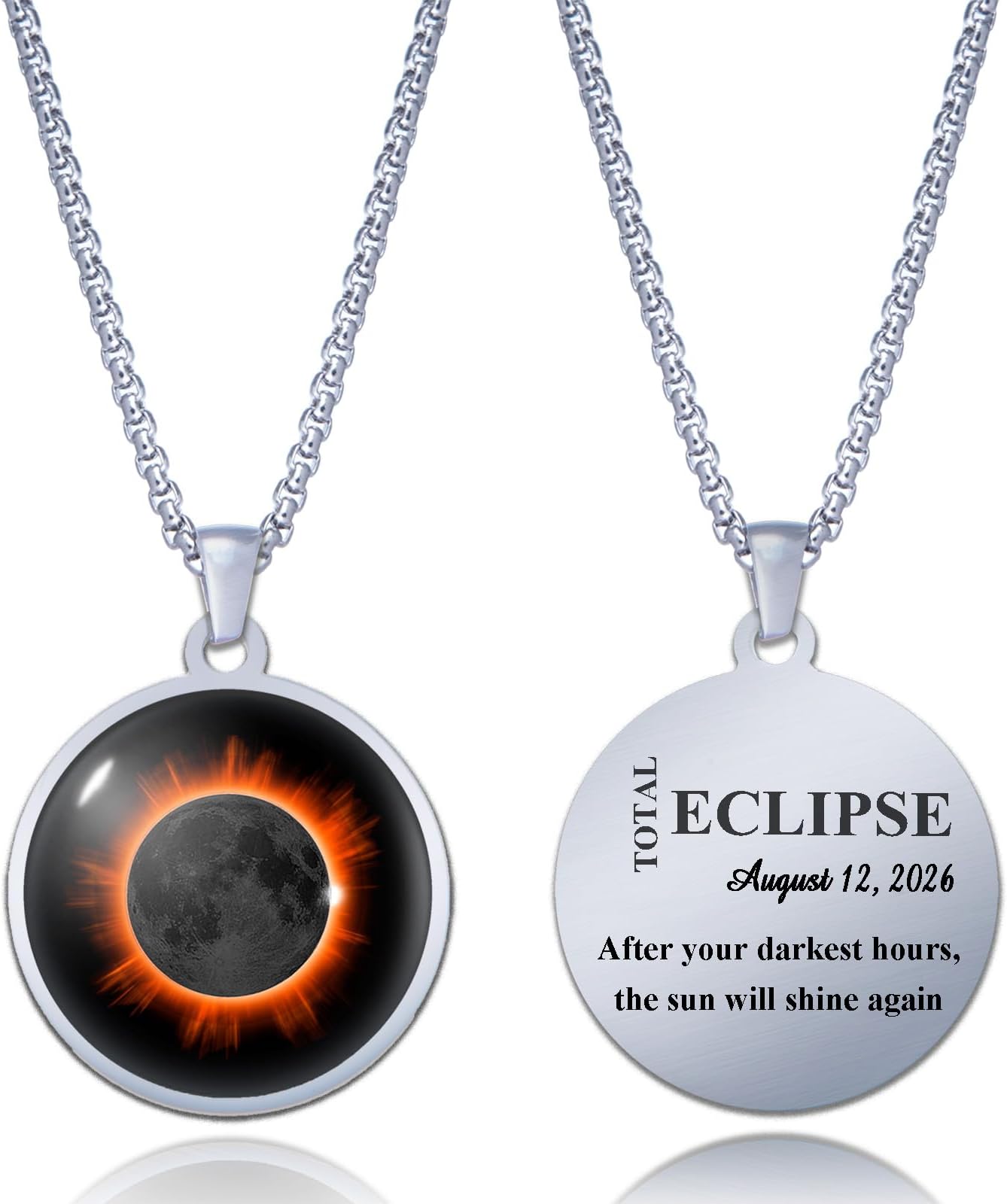 Custom Rare Lunar Necklace – Personalized Celestial Jewelry with Name, Initial, Time & Special Date, Unique Moon Phase Gift for Women & Night Sky Lovers