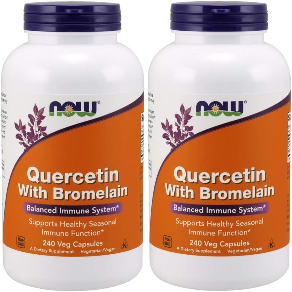 NOW foods Quercetin with Bromelain, 240 Vegetable Capsule (2 Pack)