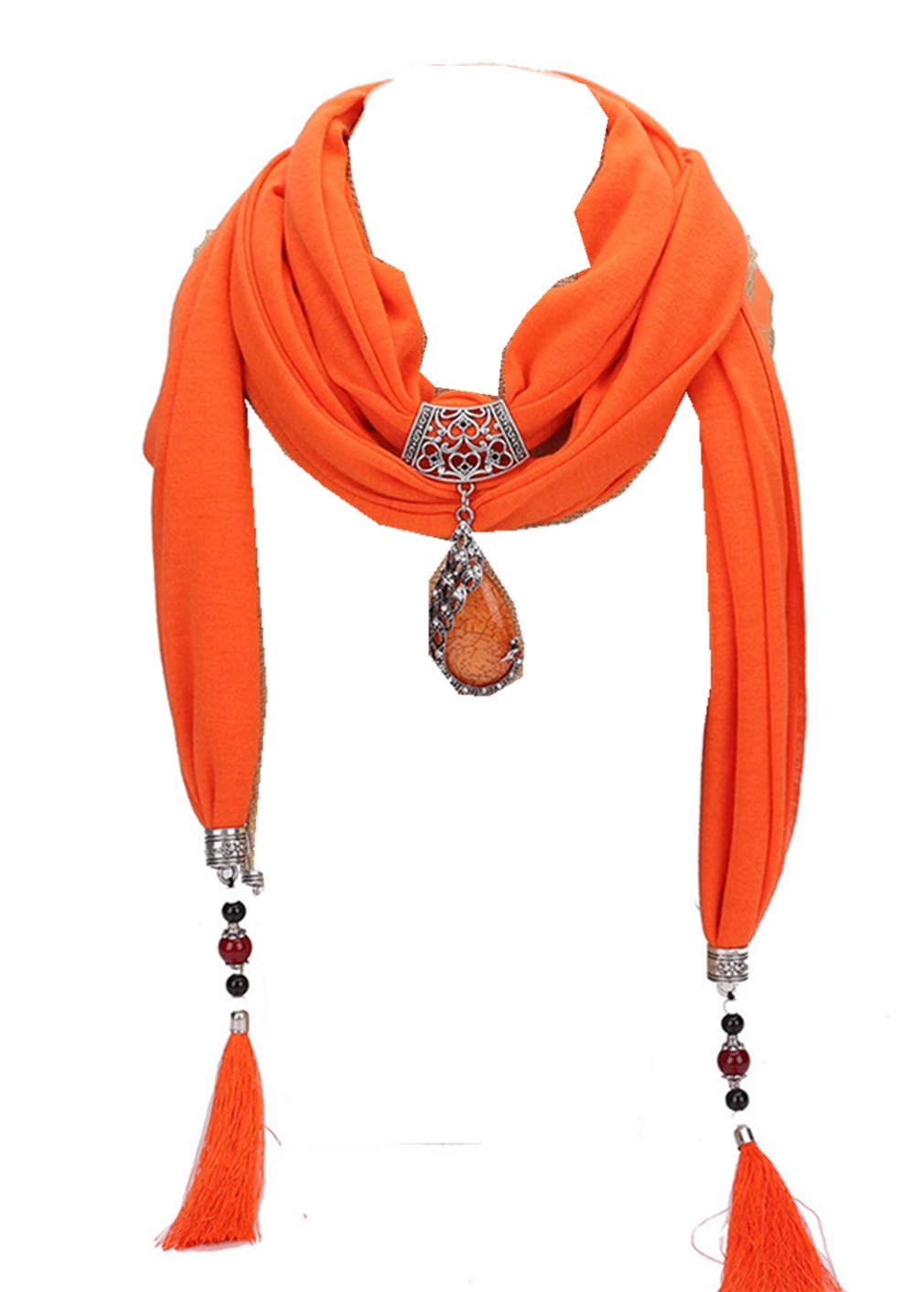Scarf Bead Pendant Scarf Charm Ethnic Style Infinity Scarves Women's Scarf Necklace