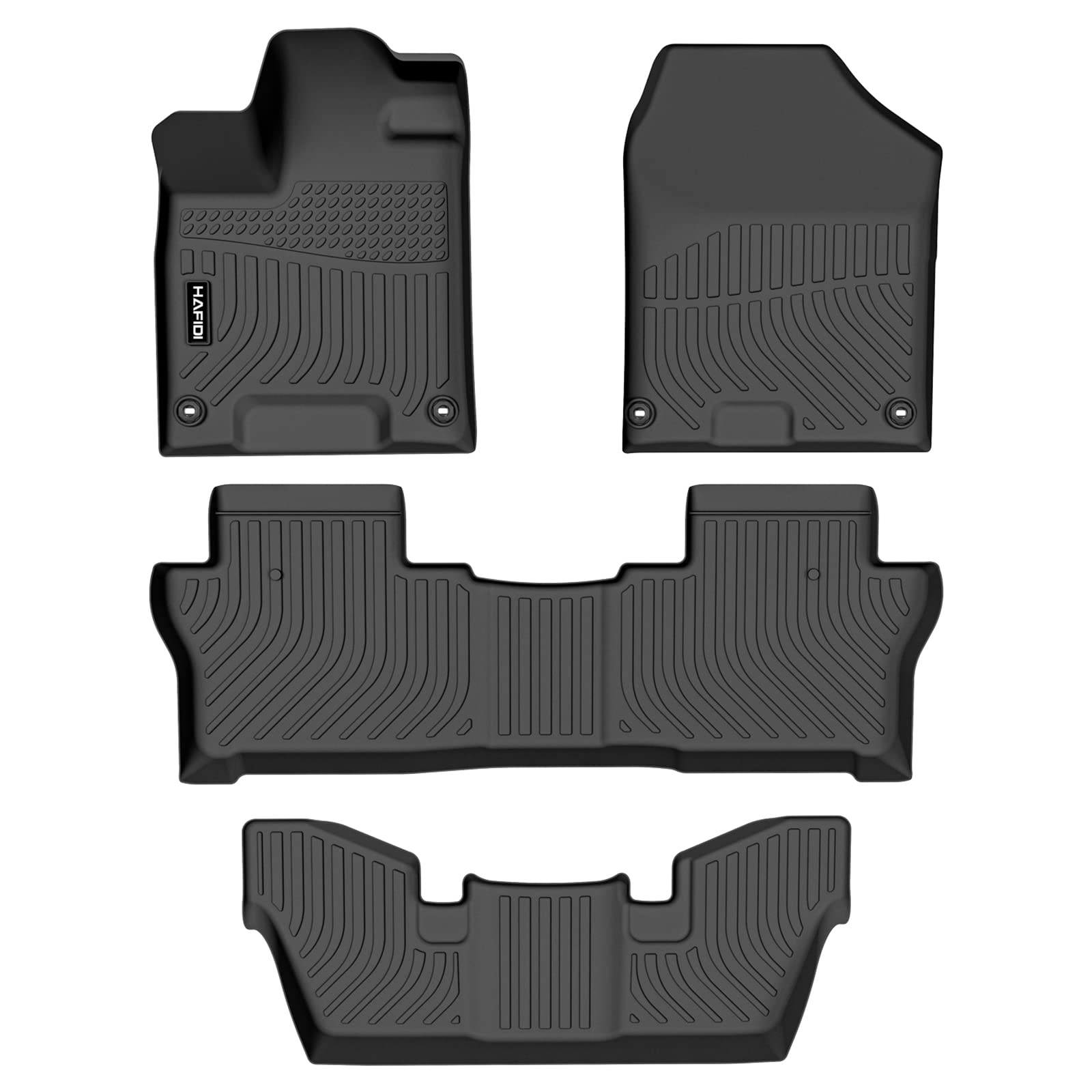 Photo 1 of HAFIDI Floor Mats Custom for Honda Pilot 2022-2016(7-Passenger) All Weather Protection TPE black
