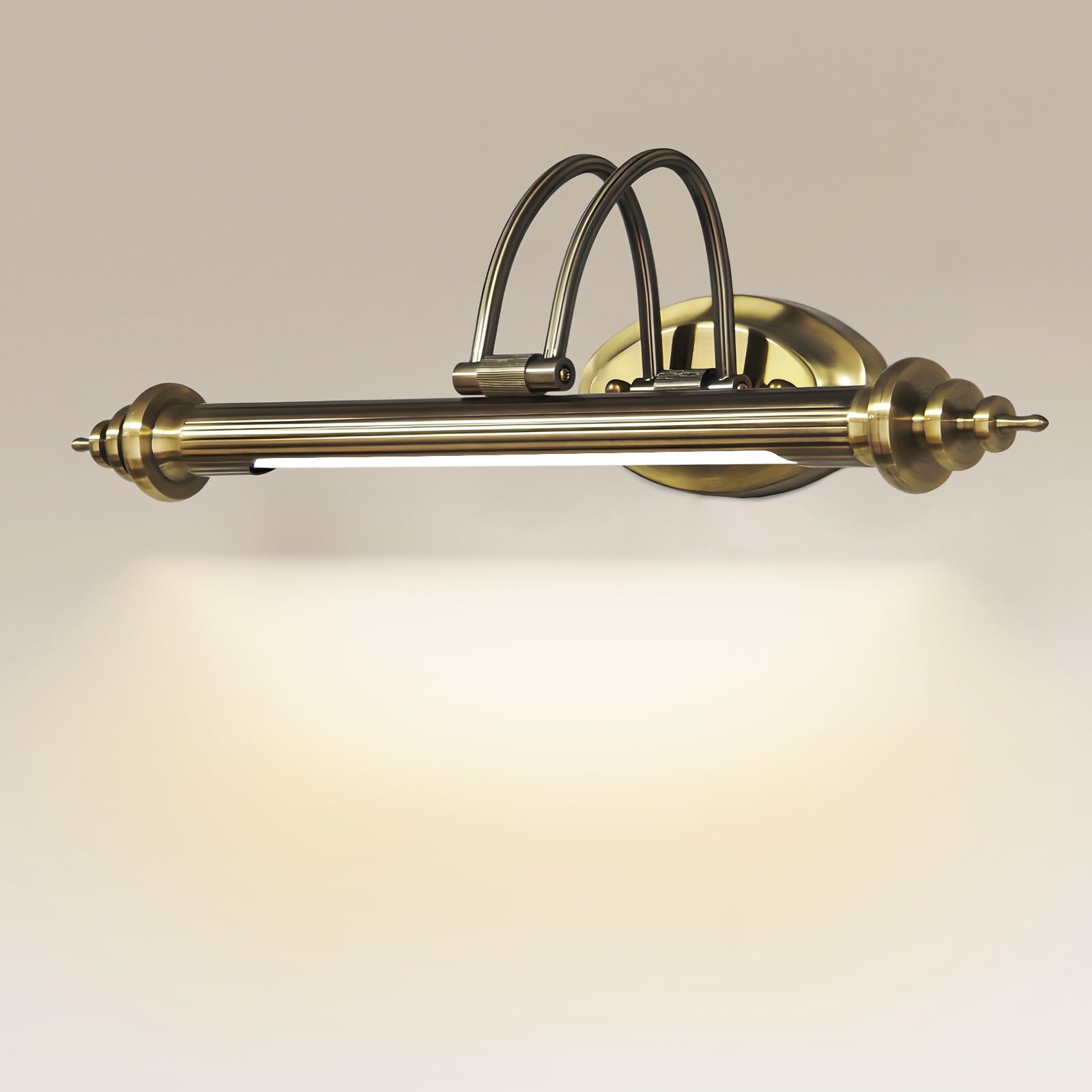 ACMHNC Vintage Lampe de Miroir Salle de Bain, Lampe de Salle de Bain Rétro IP44 Miroir Applique Murale Rotative 4000K Lampe Pour Miroir Coiffeuse Lampe de Maquillage,45cm/7w