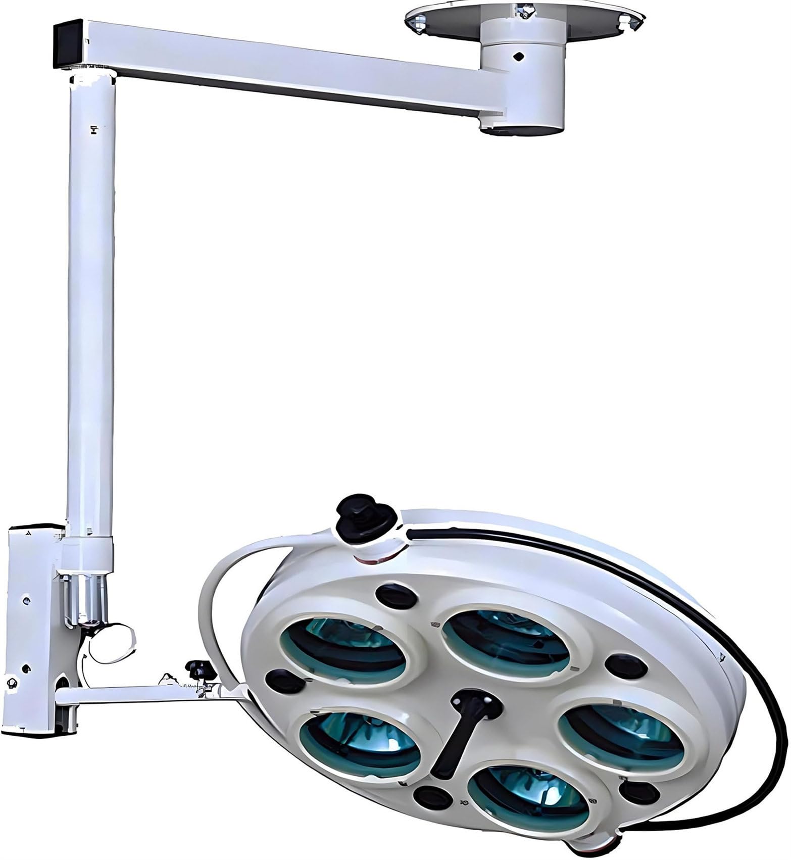Medical Shadowless Lamp, 25W Ceiling Surgical Dental Examination Operating Lamp, Adjustable 60000-120000Lux, >500mm Light Depth, 360° Rotating Arm for Multi-Department Use