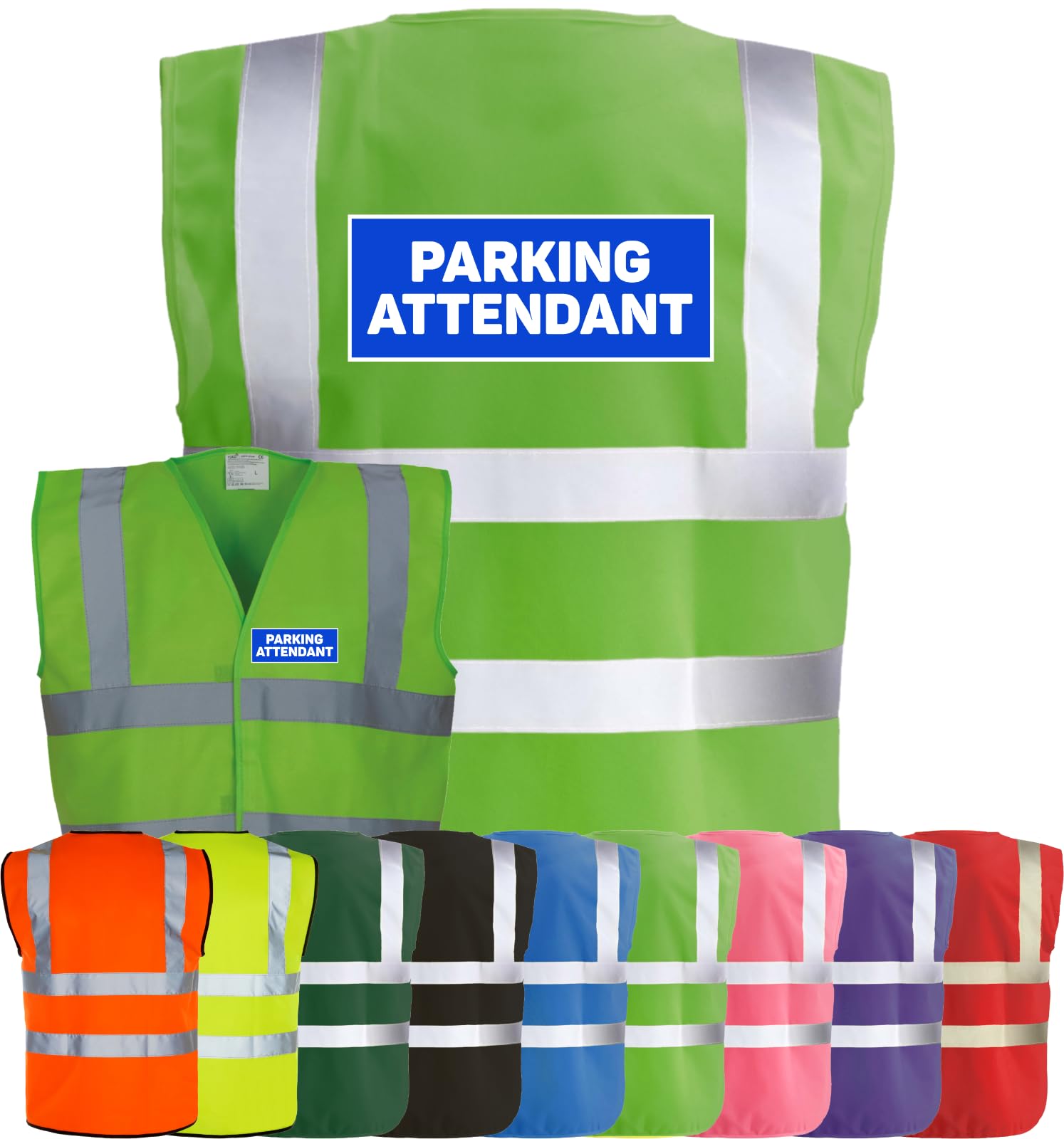 Corporate Togs PARKING ATTENDANT Printed Hi-Vis Vest - High Visibility Safety Waistcoat, Fastening, Health & Safety Compliant Waistcoat | Protective Safety Wear — image 1