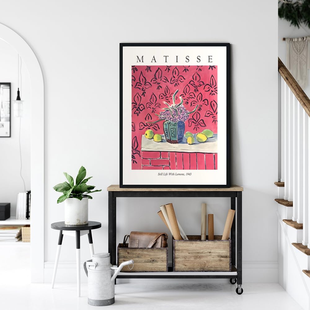 LHHJF LJHFA Henri Matisse Poster Retro Vase Still Life Wall Art And Prints Modern Henri Matisse Canvas Painting Home Decor Wall Picture 40x60cmx1 No Frame