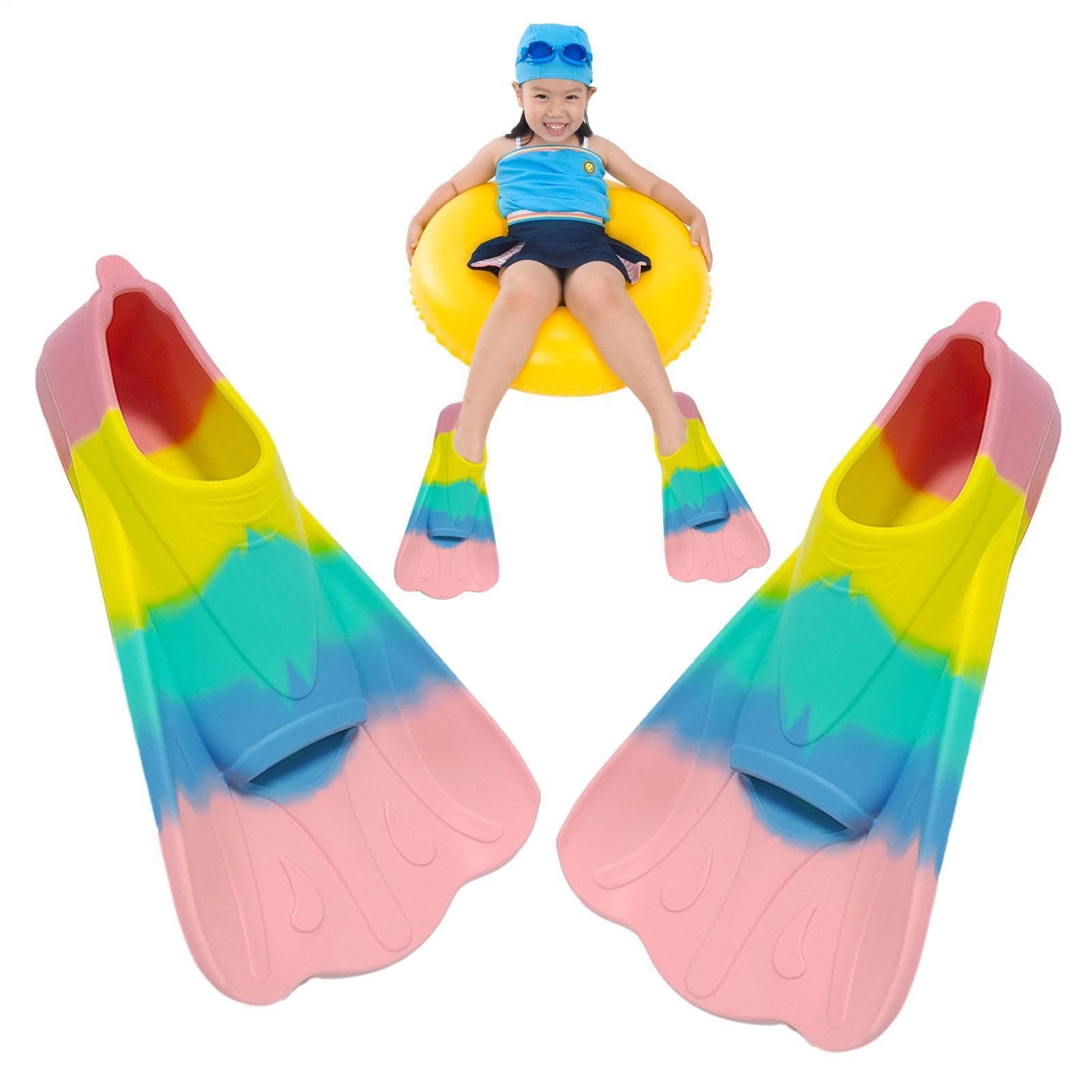 Silicone Swim Fins For Kids, Swimming Flippers, Short Professional Comfortable Soft Flippers For Swimming And Diving Beginners Kids Girls Boys Adults