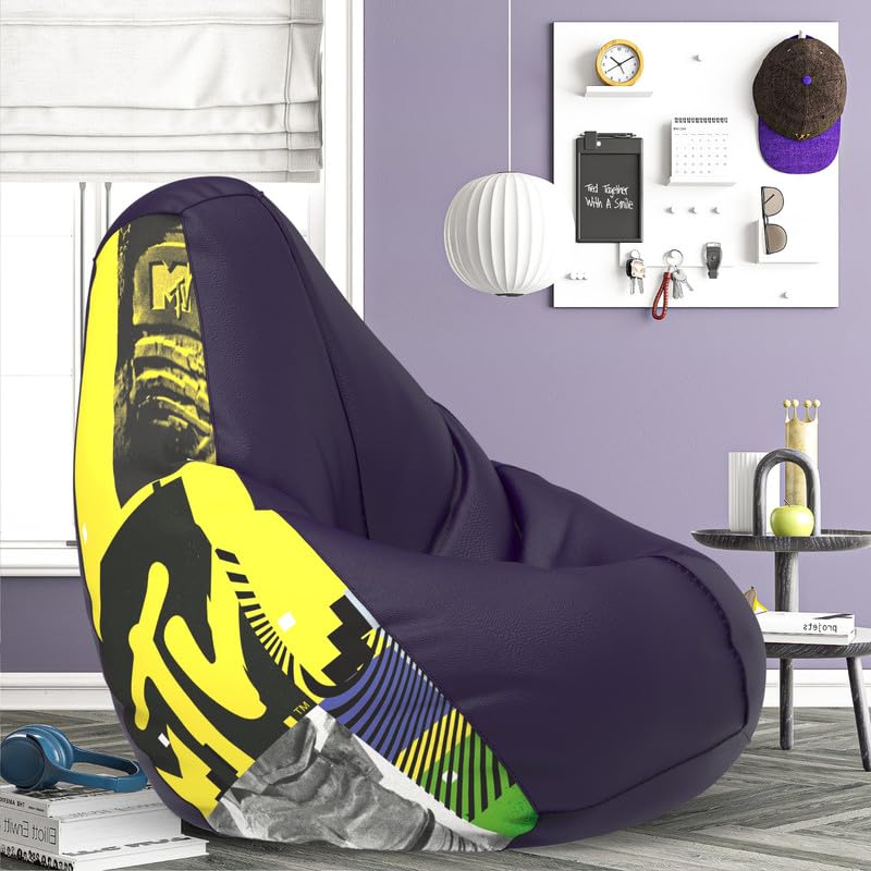 Biggie Bean Bag Cover 6XL- Official: MTV Bean Bags - Max User Height : 6-6.5 Ft. - Weight : 99-110 Kgs(Model: MTV_ARTWORK-16 - Indigo)-image-18