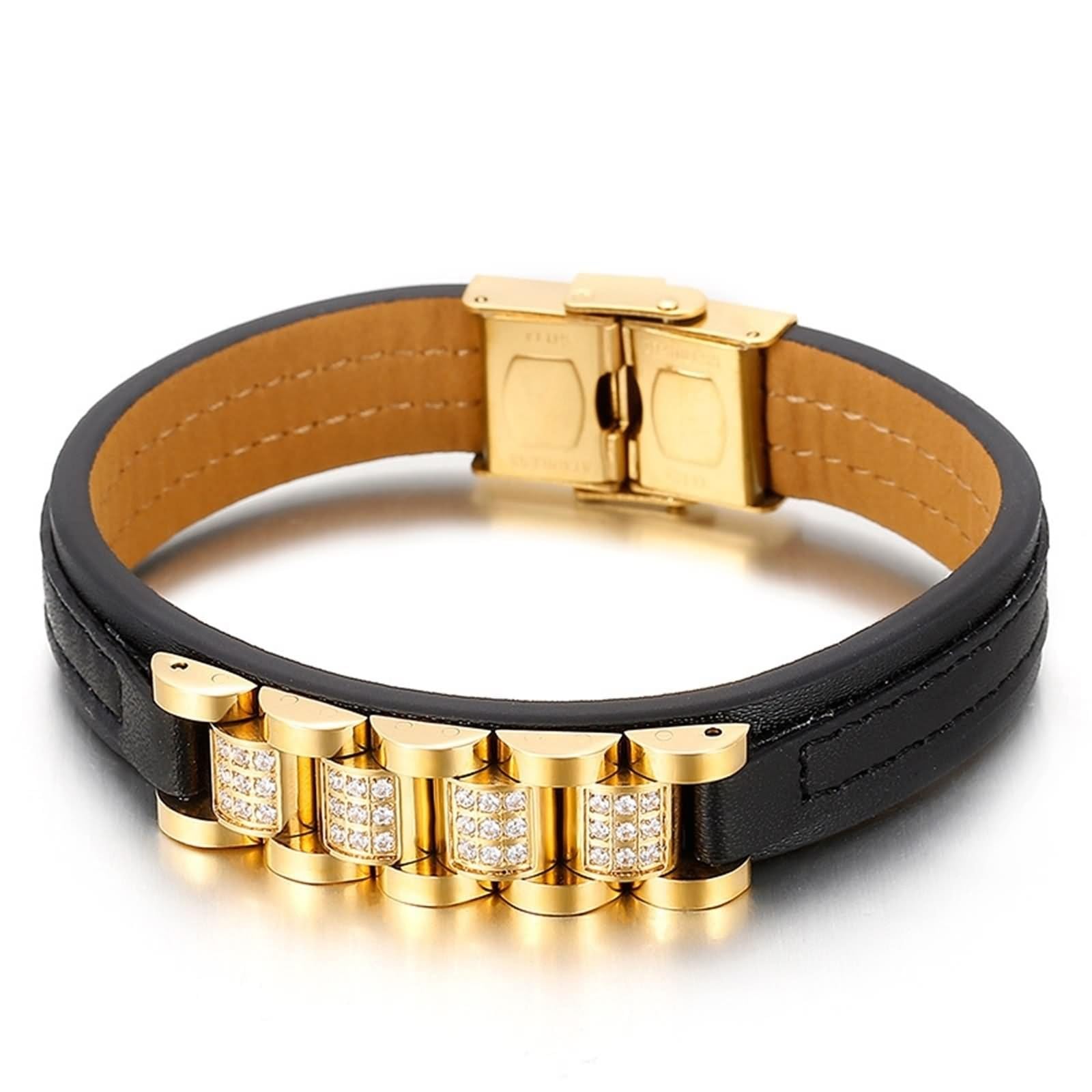 Pulsera trenzada para hombres, pulseras para hombres, brazalete de piel sintética