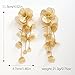 Gold Filigree Floral Dangle Earrings for Women, Gold Long Drop Statement Earrings for Vintage Wedding Jewelry
