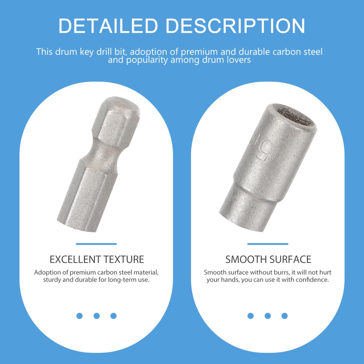 3piezas Llave De De Carbono Para Afinación Kit De Batería Herramienta De Reparación Duradera y Práctica Para Percusionistas y Bateristas