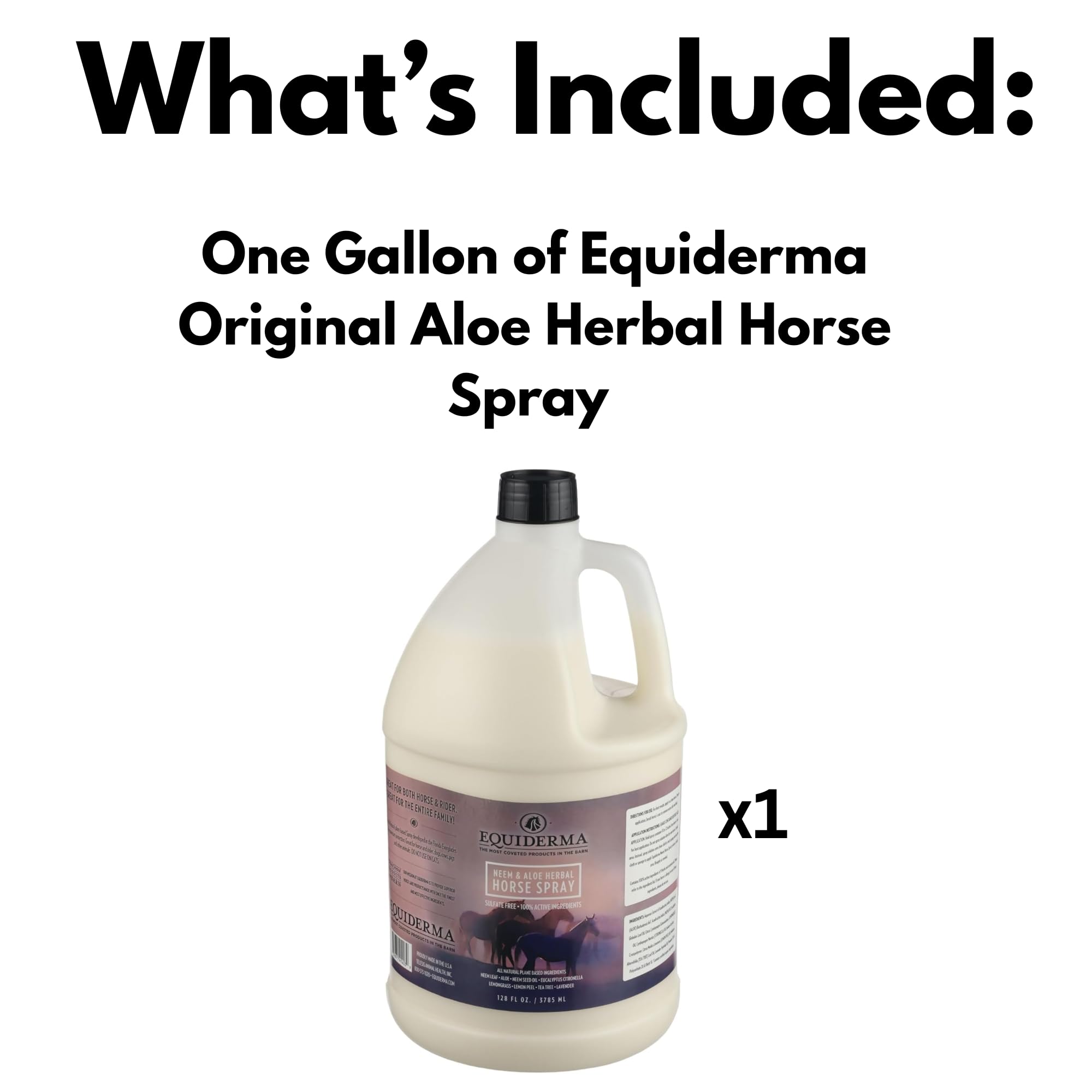Equiderma Aloe Herbal Horse Spray Combo Pack – Includes 32oz Bottle + 1 Gallon Refill – Natural Eco-Safe Coat & Skin Conditioning Formula with Aloe & Essential Oils – Residue-Free Fresh Herbal Scent - image 2