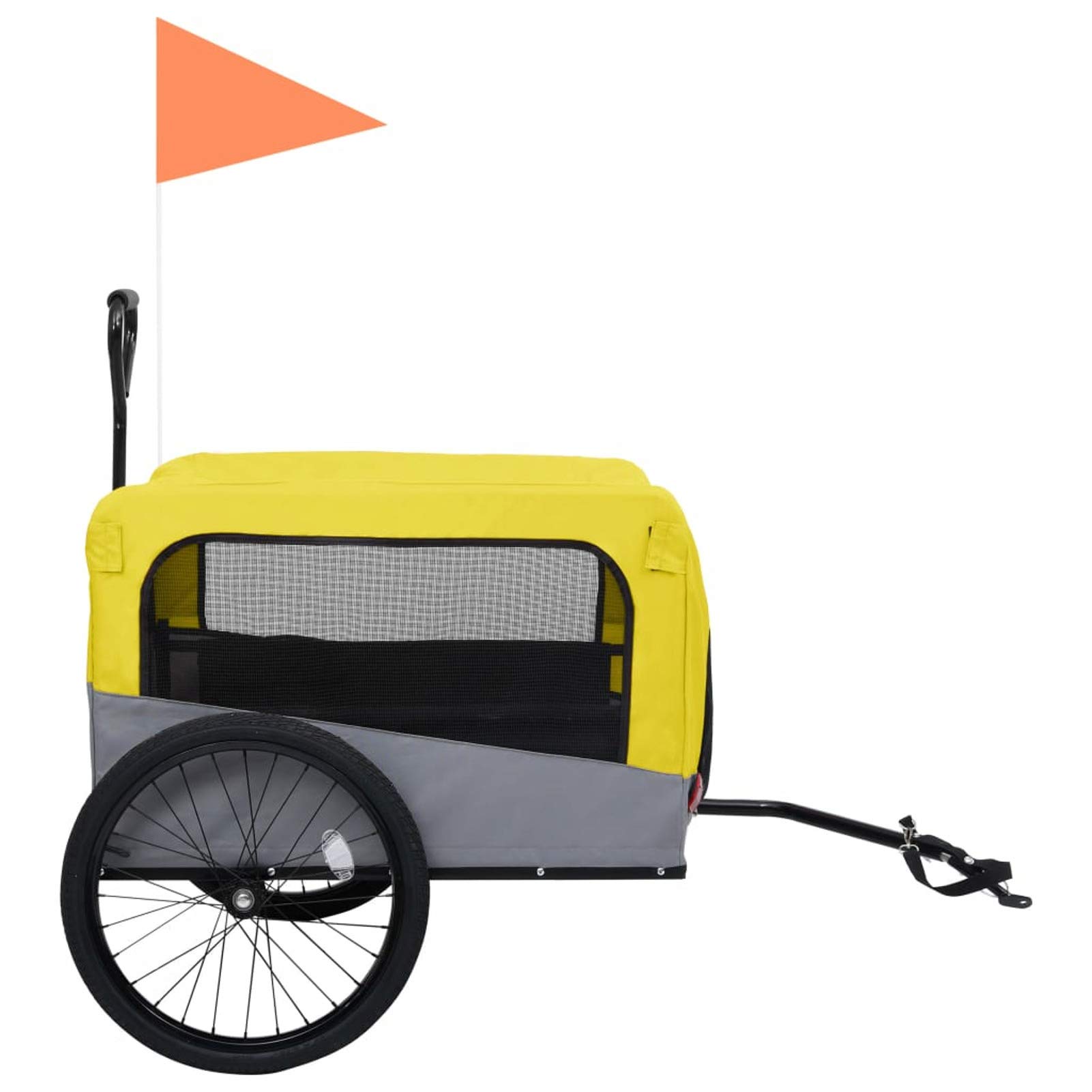 Rimorchio Bici Animali Carrello Jogging Giallo e Grigio,Articoli per animali,Animali domestici - Articoli,Passeggini per animali domestici(SPU:92442)