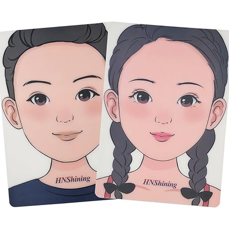 2 Pieces Makeup Painting Practice Board,Face Paint Practice Board,Reusable Painting Exercise Template,Stage...