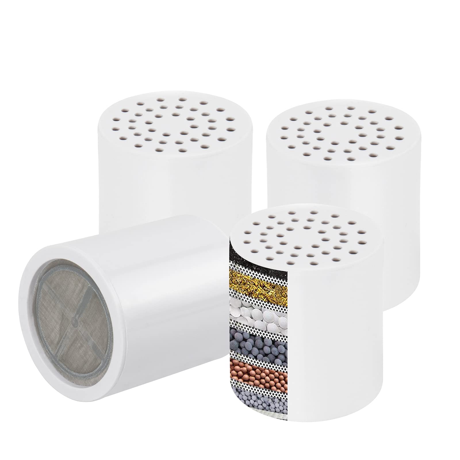 NearMoon Cartucho de repuesto de 15 etapas, filtro de ducha universal de alto rendimiento con VC, reduce el agua dura, las impurezas de metales pesados, mejora la piel y el cabello, se adapta a