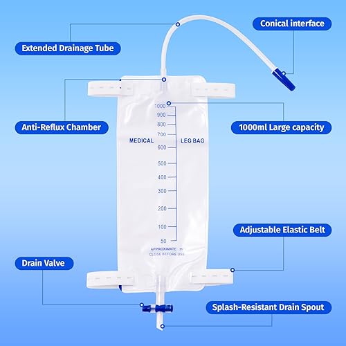 Miniatura 3 de Paquete de 5 bolsas de pierna para drenaje urinario
